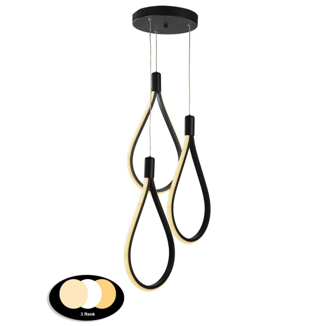 CANDELABRU LED TREND NEGRU 72W/5760lm 3000K-6500K