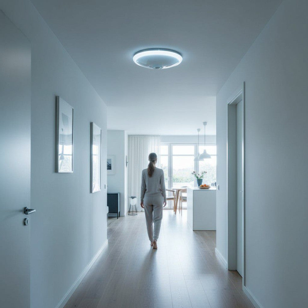 Plafoniera Led cu senzor de miscare reglabil Ø290, 12W=75W, 6400K, lumina rece