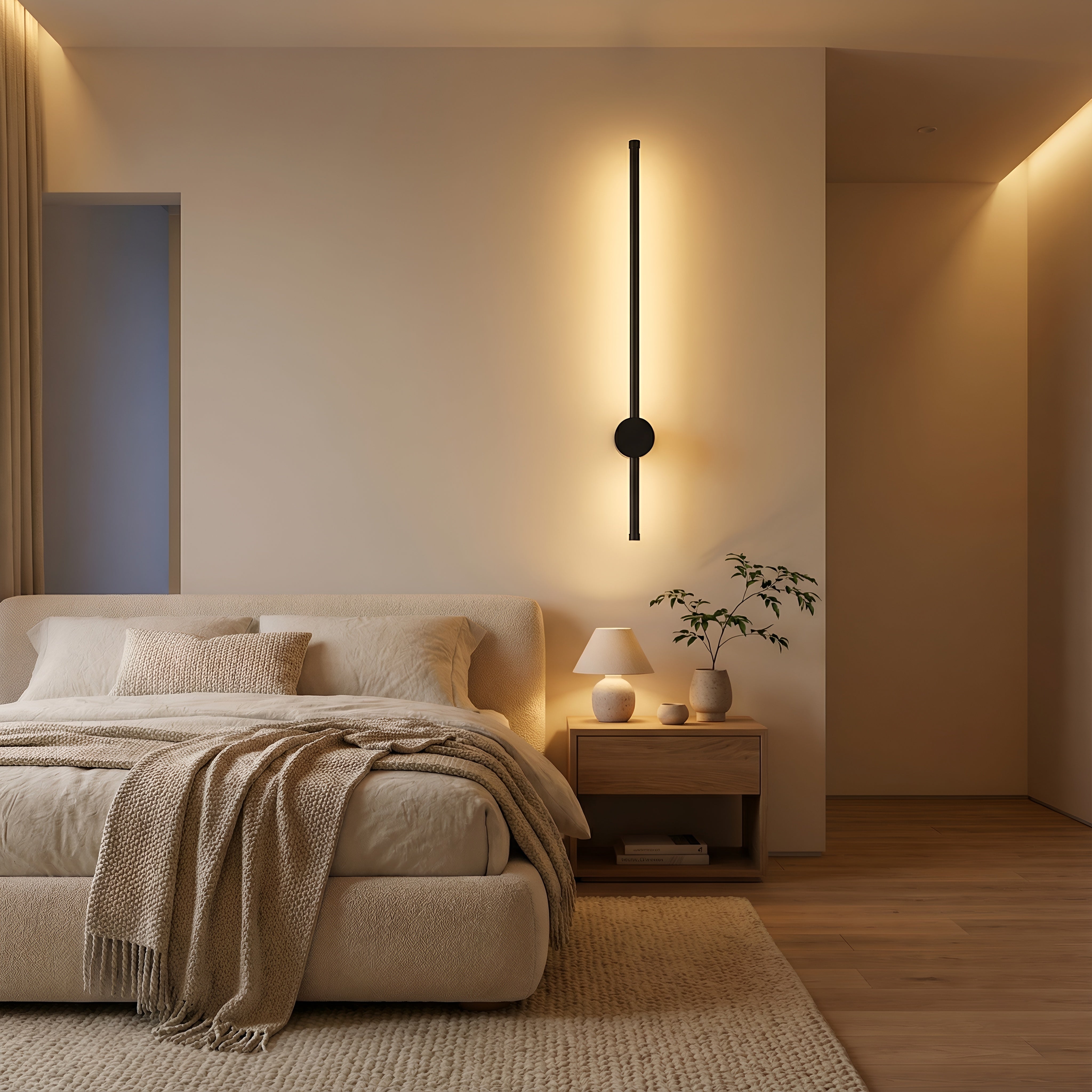 Aplica led liniara neagra 11W/550LM/4000K - 600mm