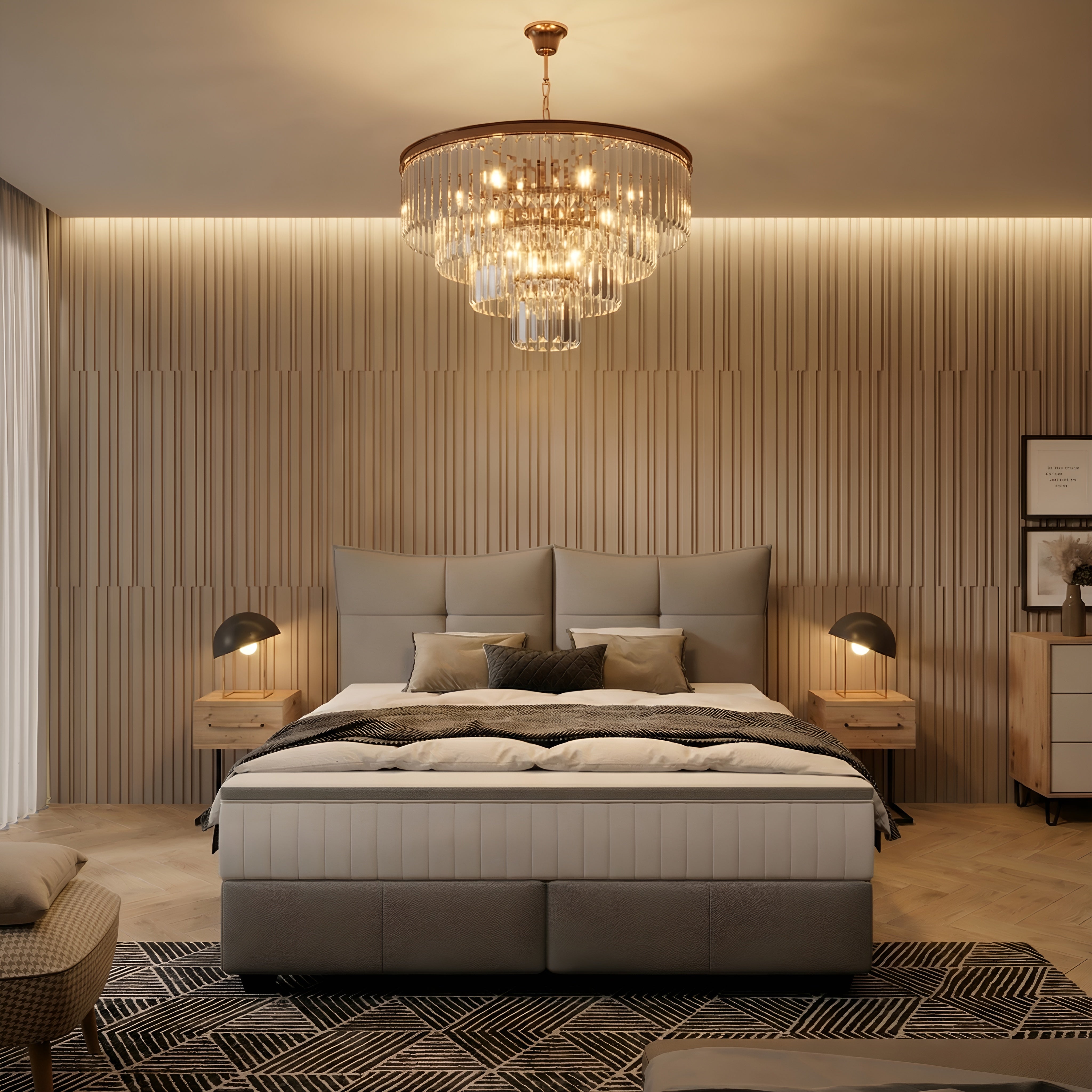 Pat CADIS 180x200, stofa catifelata turcoaz inchis - Riviera 87, cu suport pentru saltea