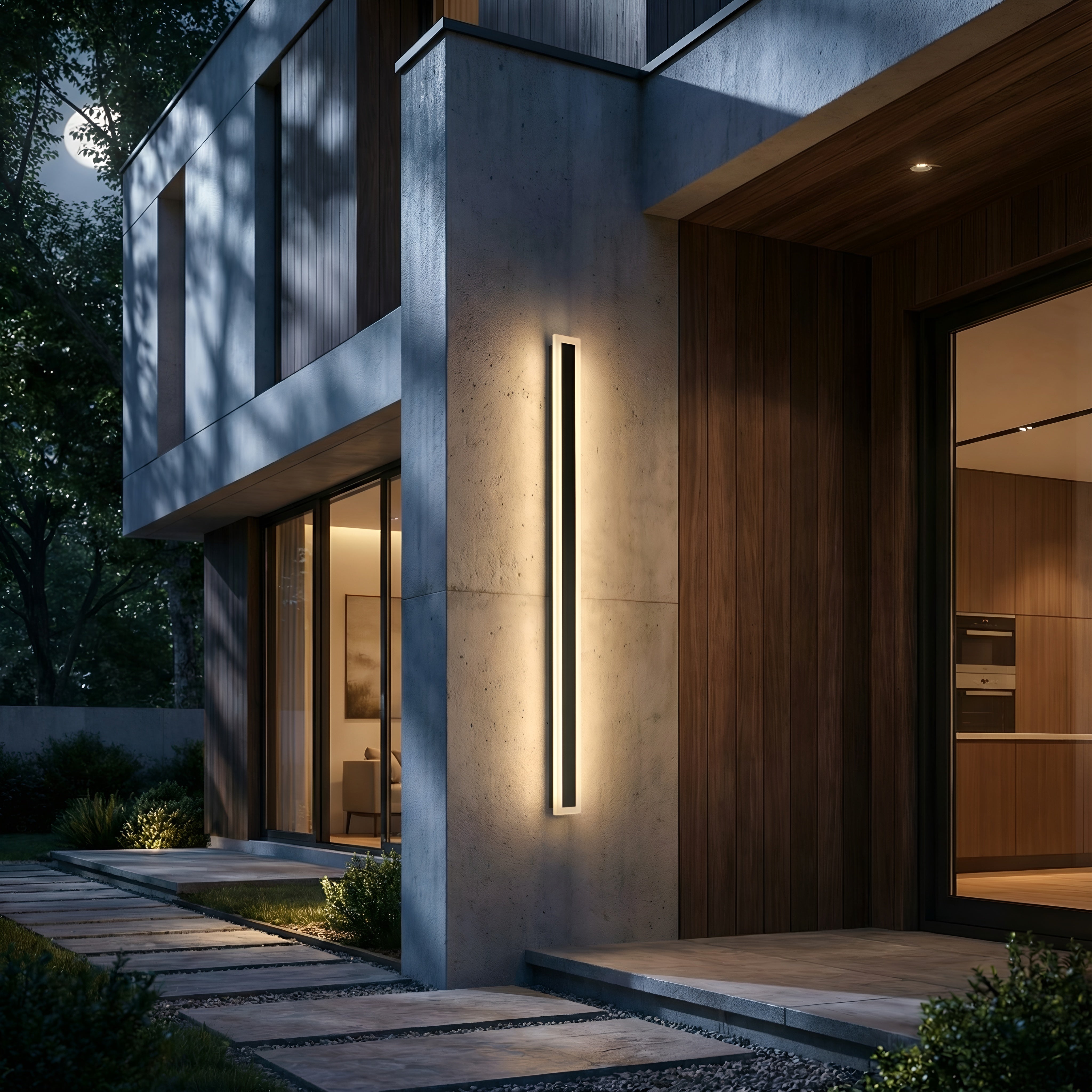 Aplica led liniara de perete neagra 25W/1300LM/3000K - 800mm