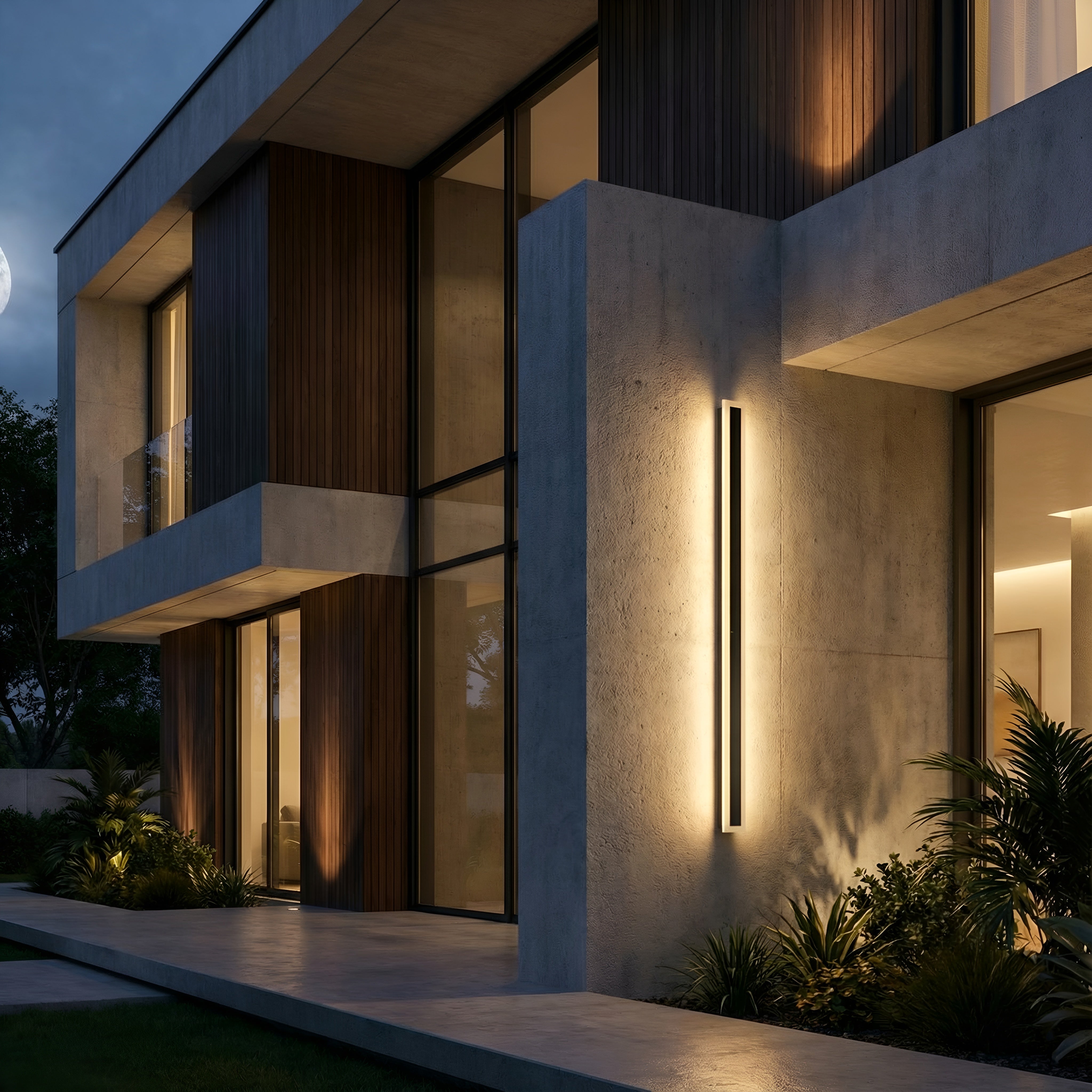 Aplica led liniara de perete neagra 45W/2200LM/3000K - 1500mm