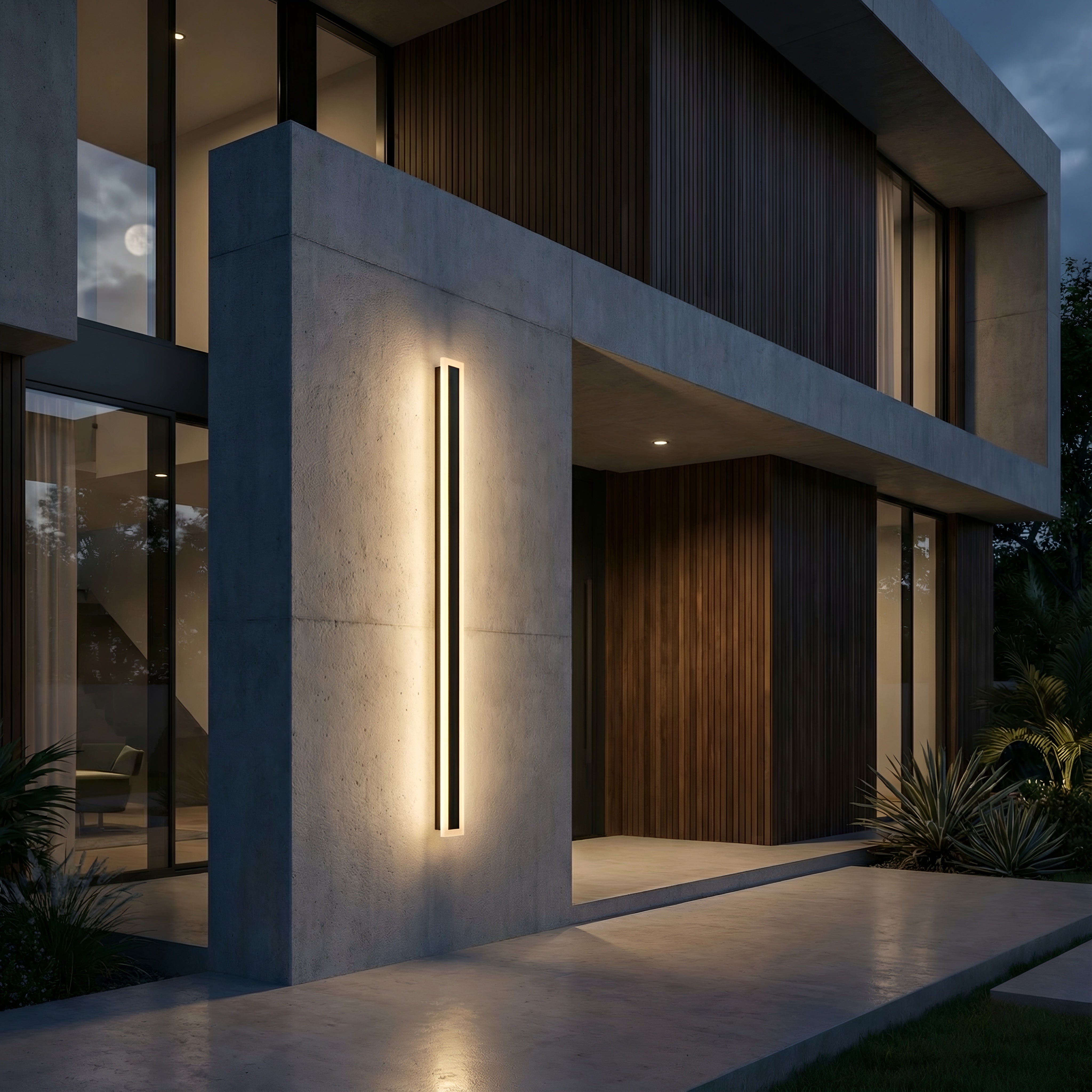 Aplica led liniara de perete neagra 25W/1300LM/3000K - 800mm