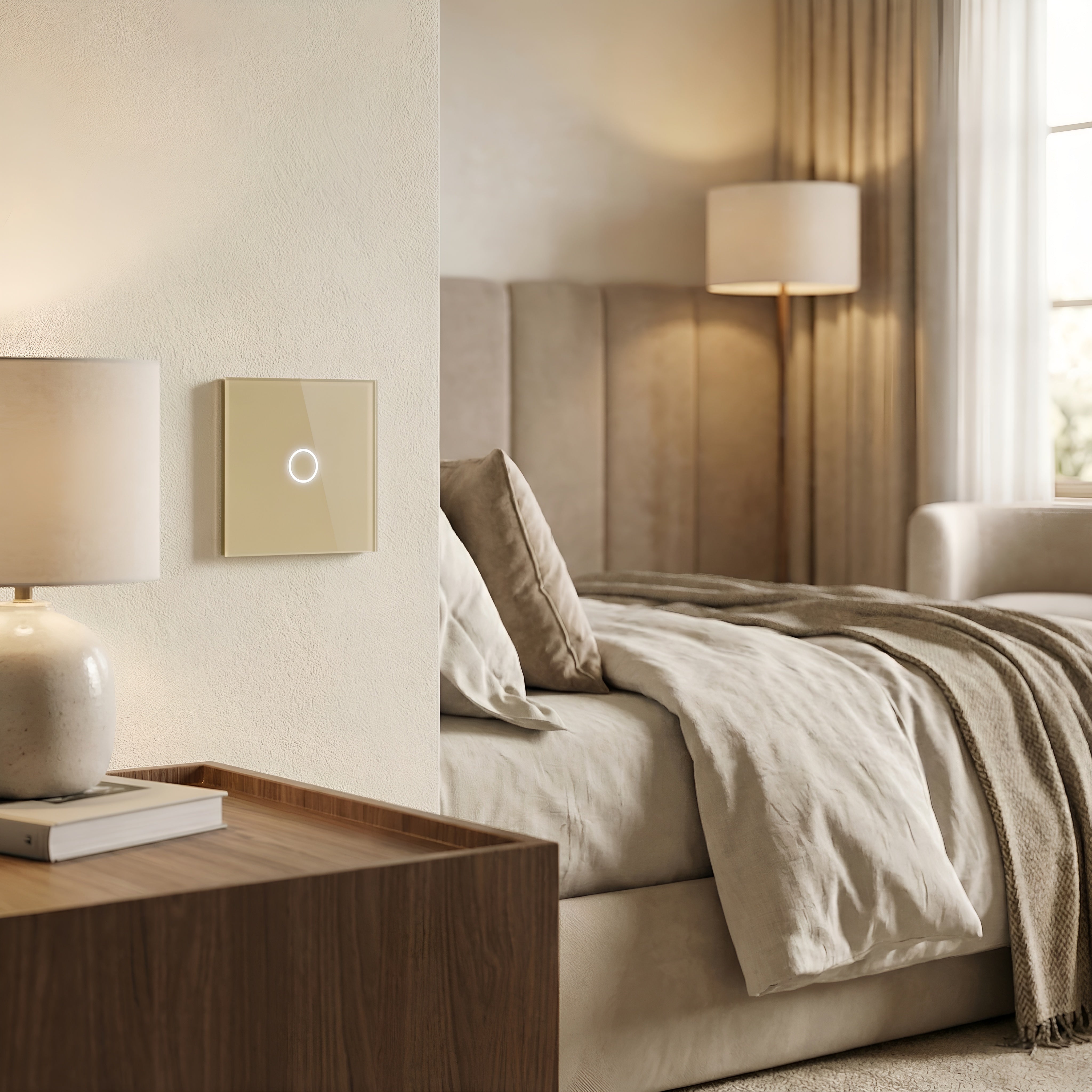 Intrerupator touch cap scara, auriu