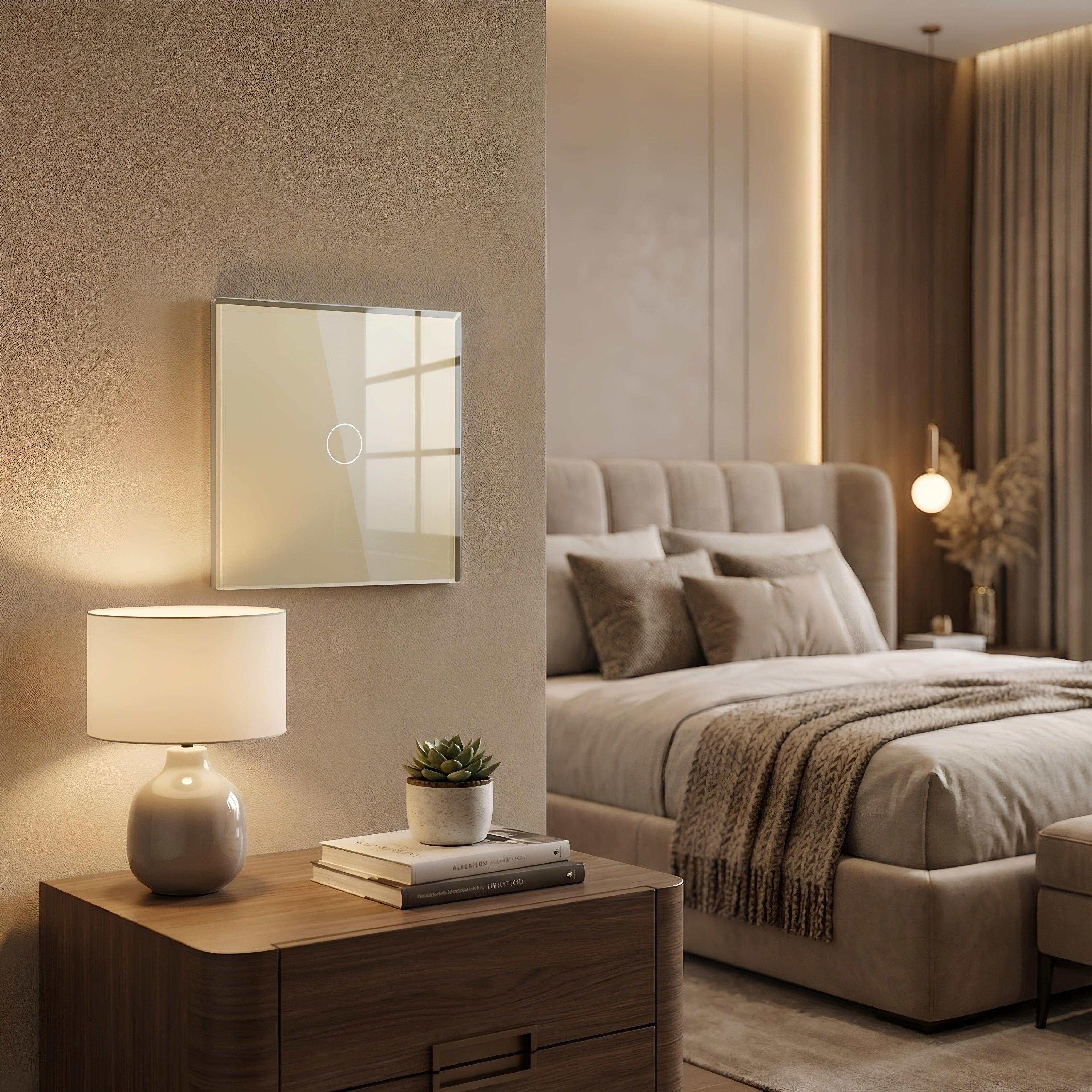 Intrerupator touch cap scara, auriu