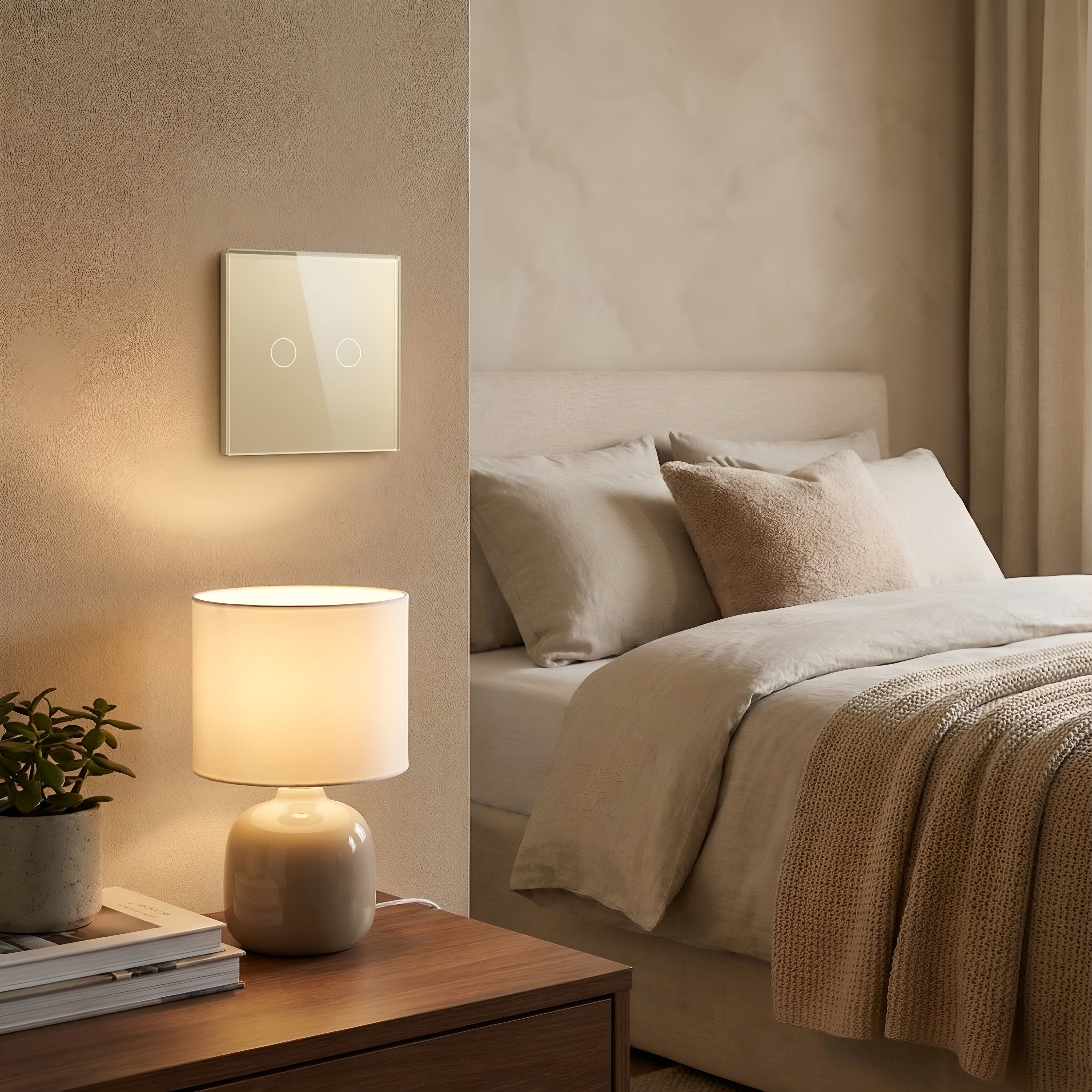 Intrerupator touch dublu, auriu