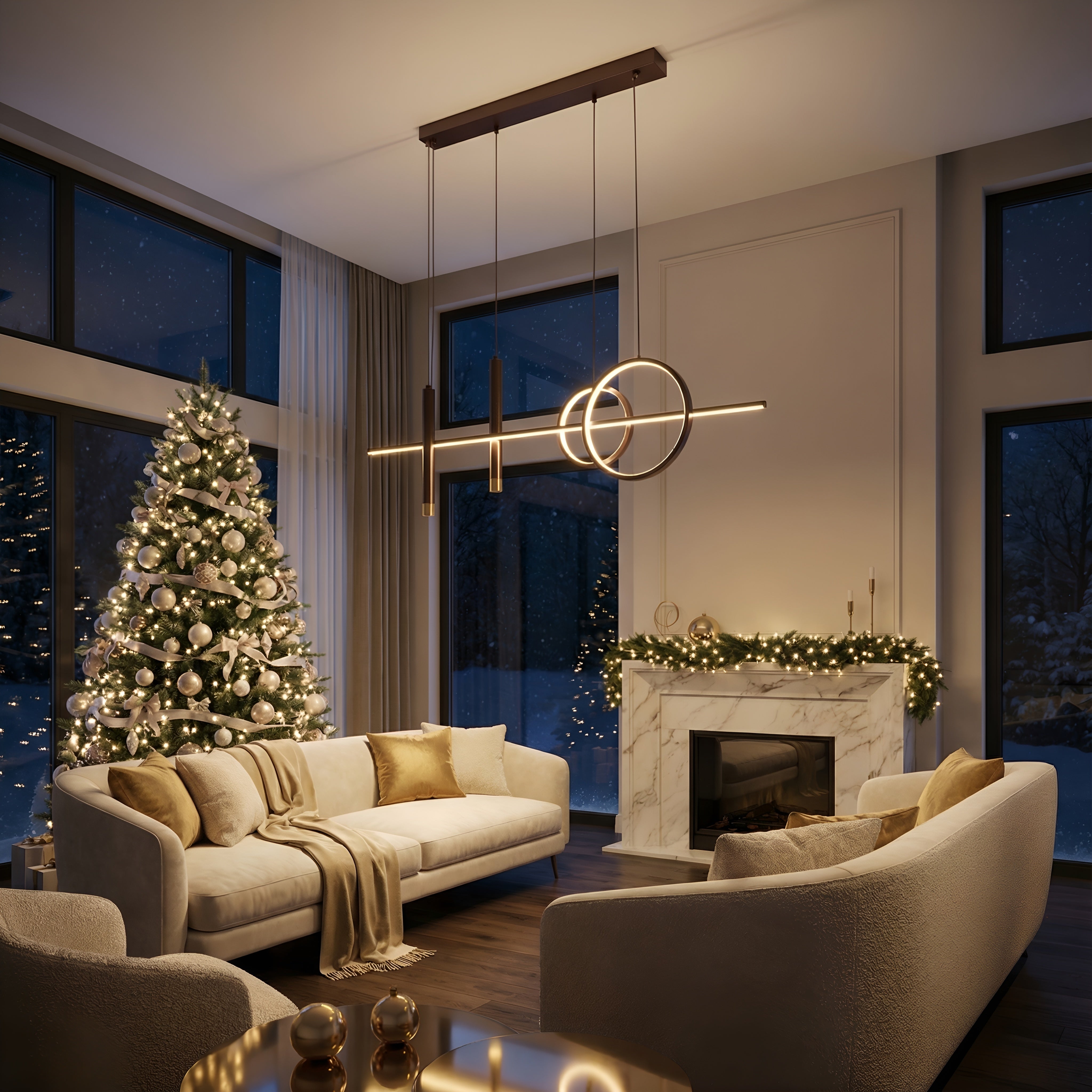 Lustra led maro cu telecomanda CAELI 82W/4000LM 2700K-6500K