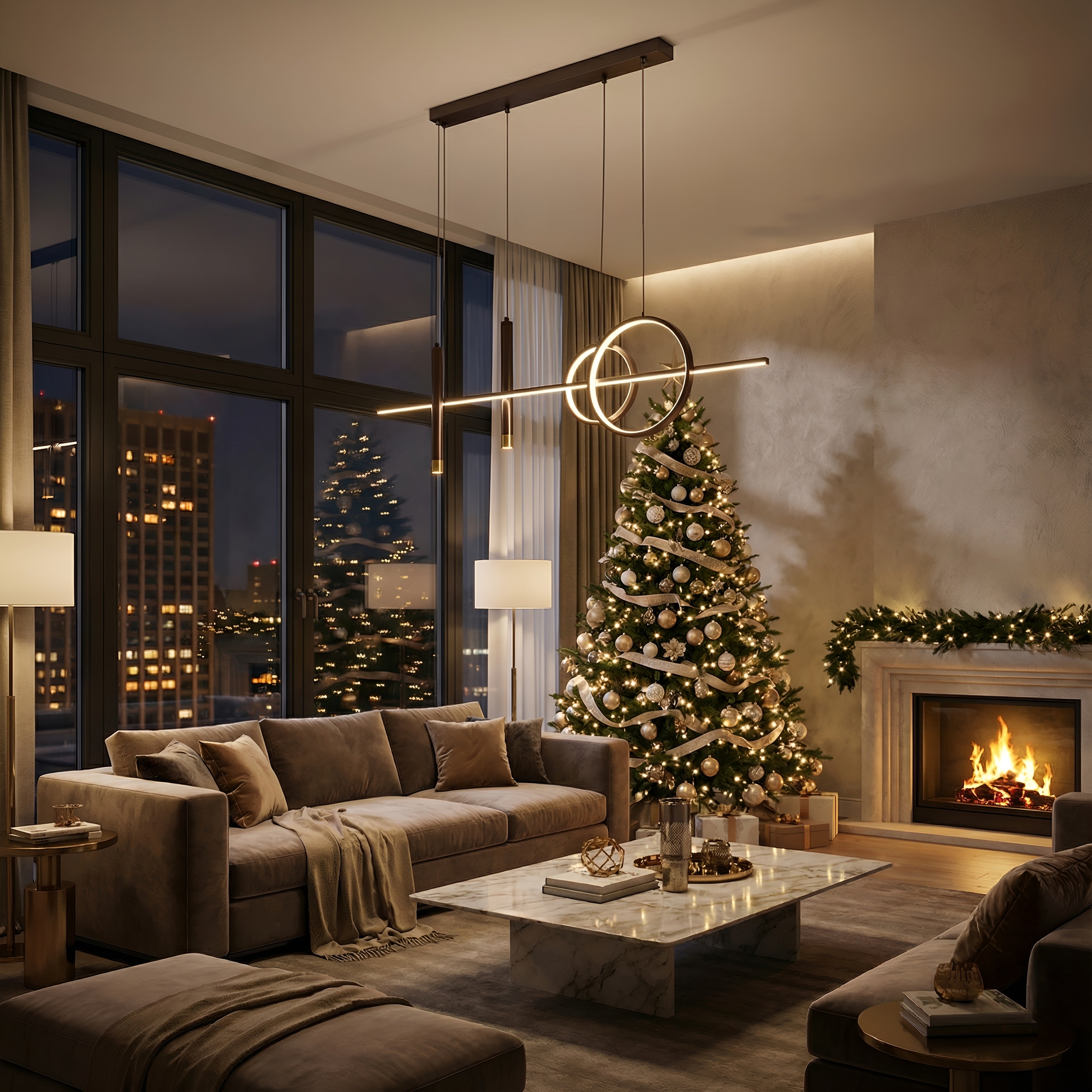 Lustra led maro cu telecomanda CAELI 82W/4000LM 2700K-6500K