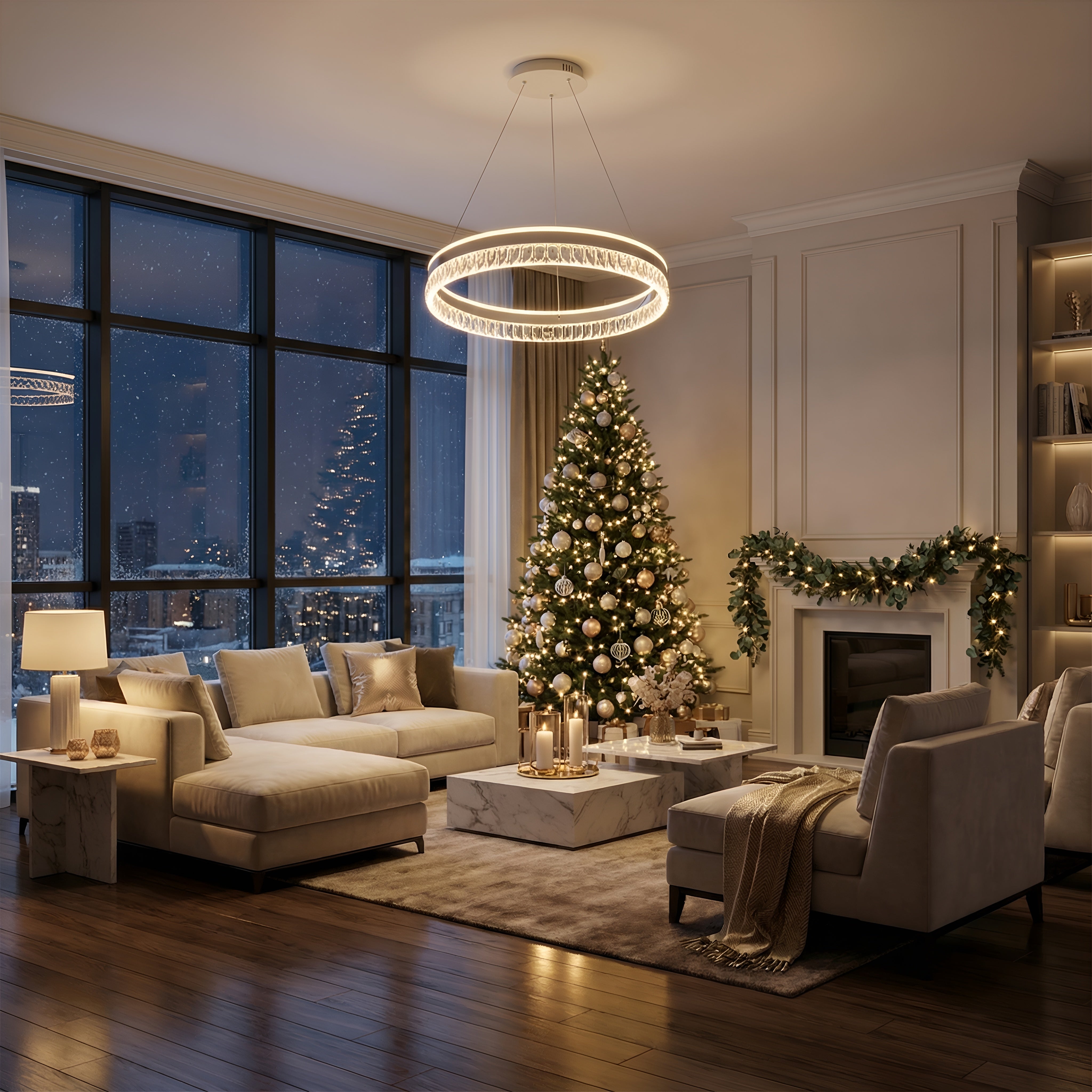 LUSTRA LED PAVO ALB 80W / 500X1200MM CU TELECOMANDA