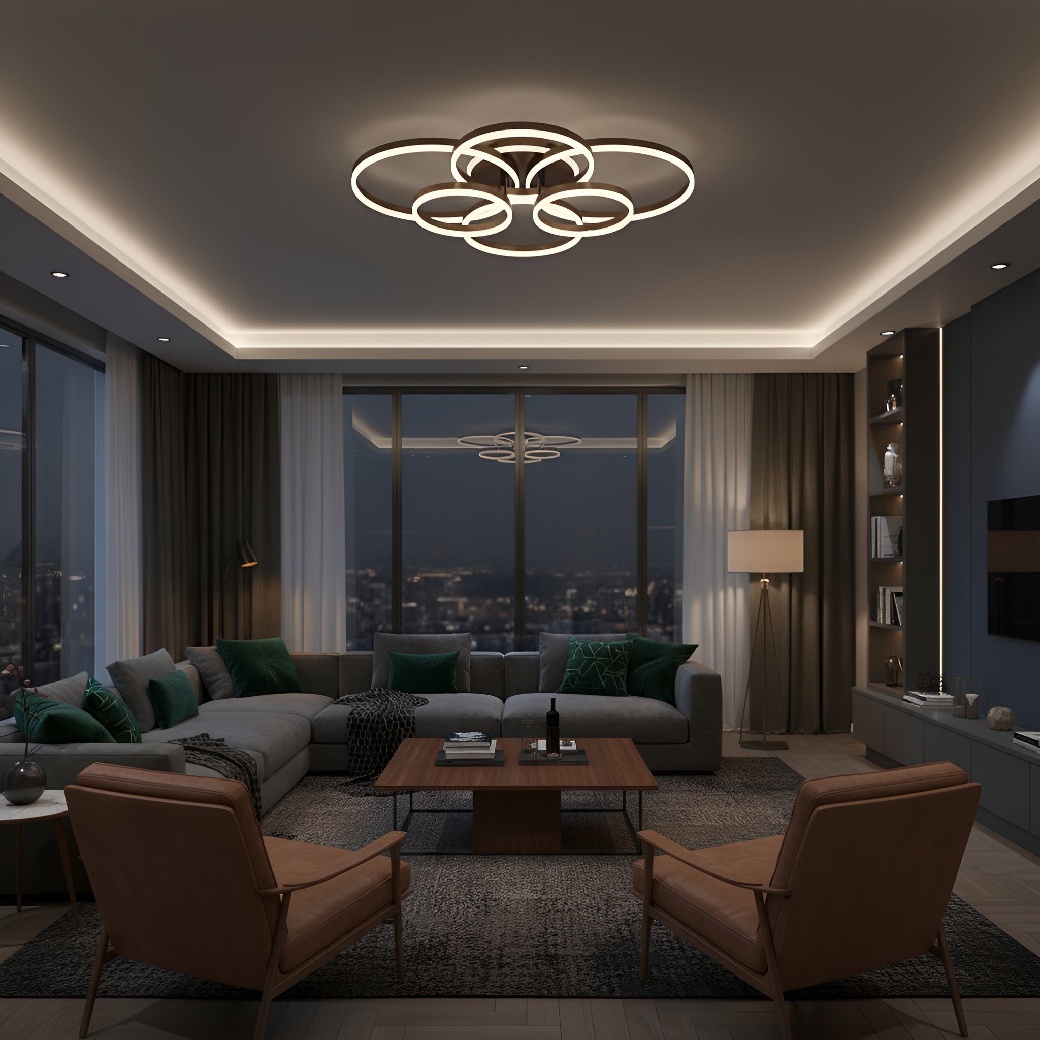 Lustra Led Dione 222w/ cu Telecomanda 300*2+400*2+500*2mm