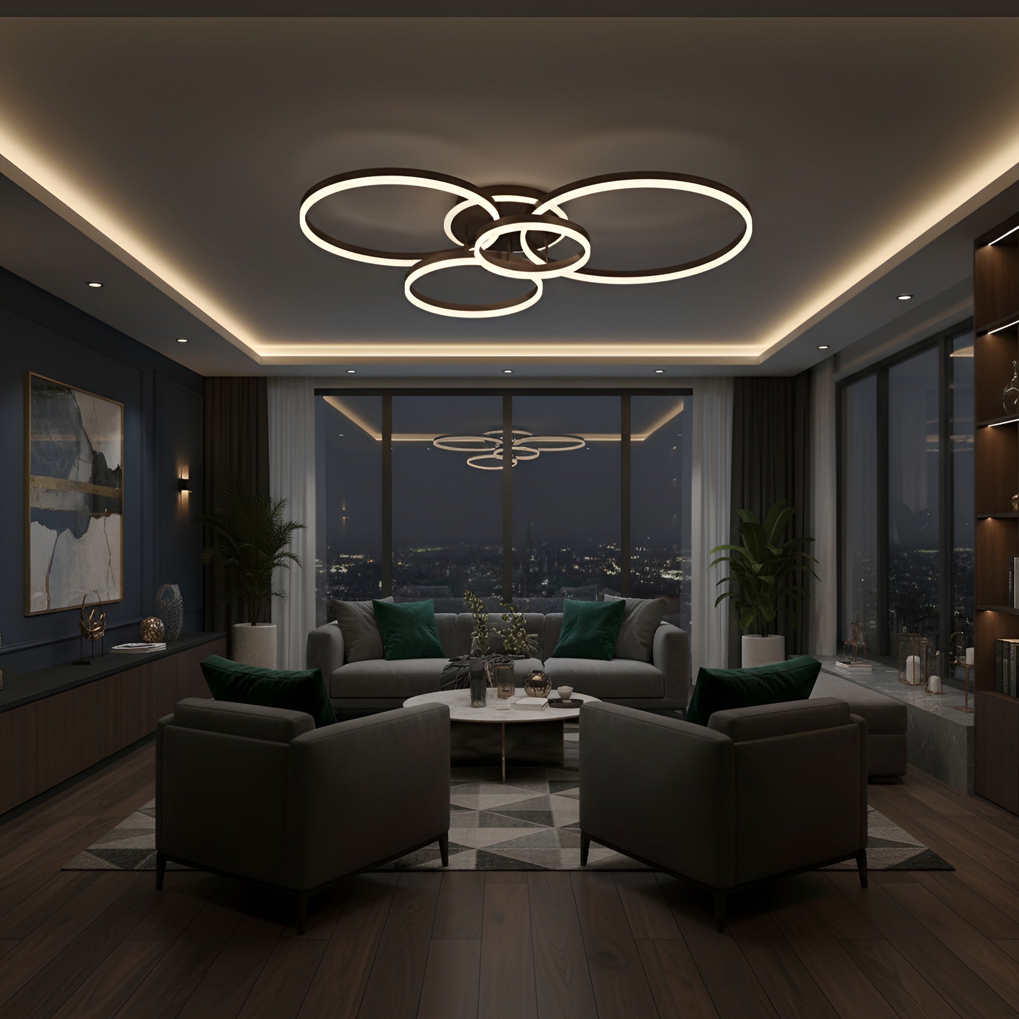 Lustra Led Dione 176w / cu Telecomanda 300+400+500+600mm