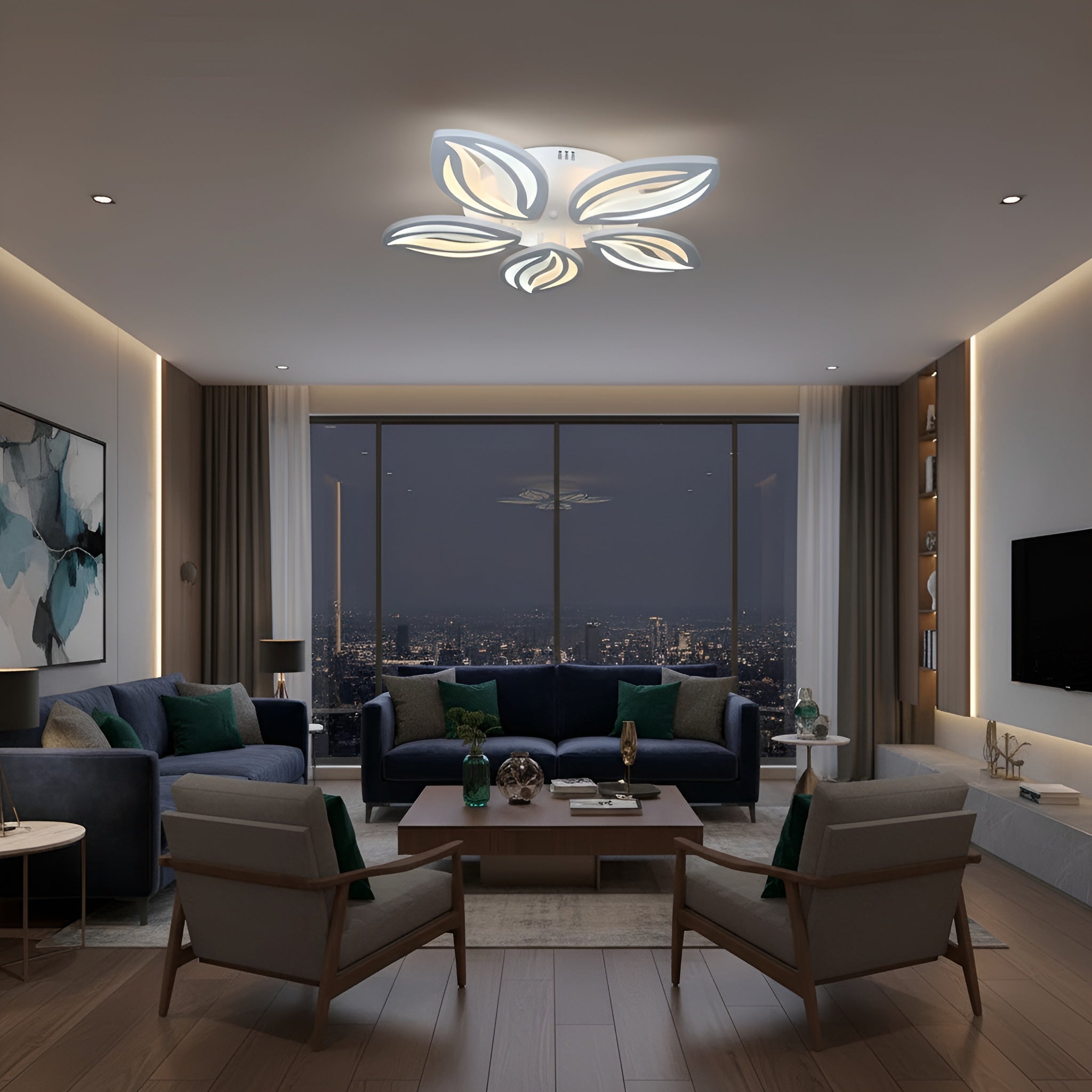 LUSTRA LED DIMABILA 80W 5 BRATE 3 CULORI+IR 480mm x 85mm