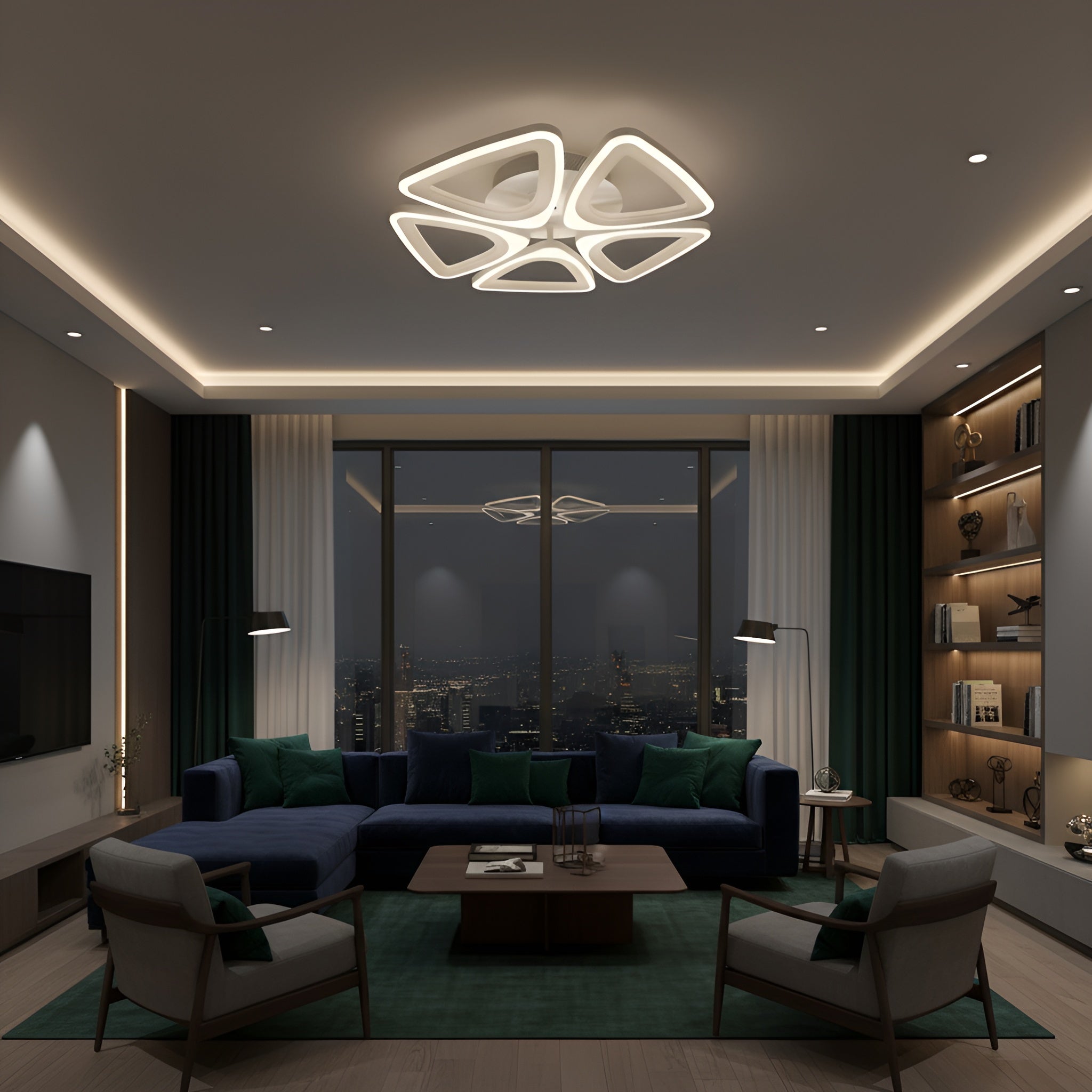 LUSTRA LED 80W CU 5 BRATE 3 CULORI+IR 470mm x 85mm