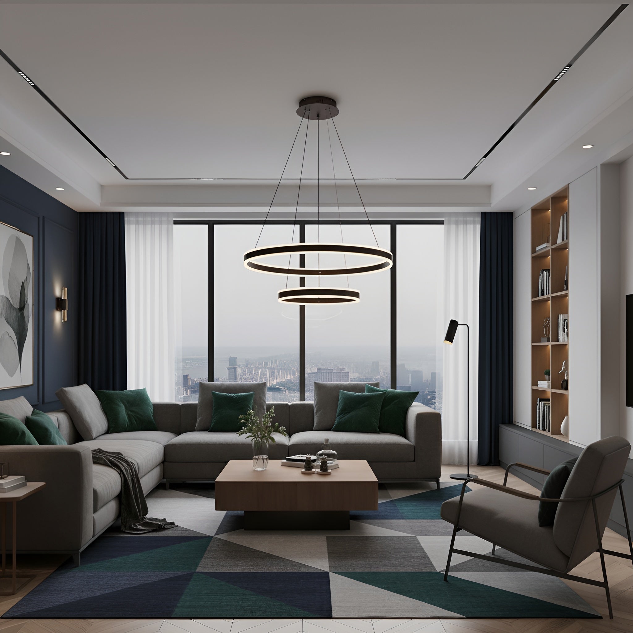 Lustra Led Pe Cablu Ajustabila 165W / 400Mm X 600Mm