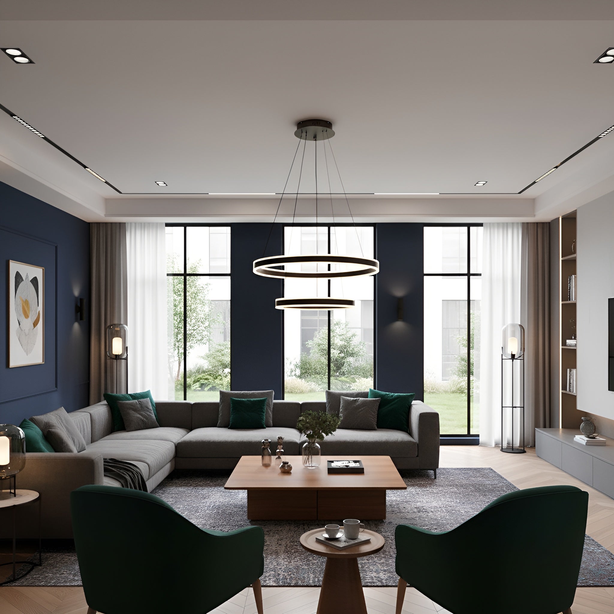 Lustra Led Pe Cablu Ajustabila 165W / 400Mm X 600Mm