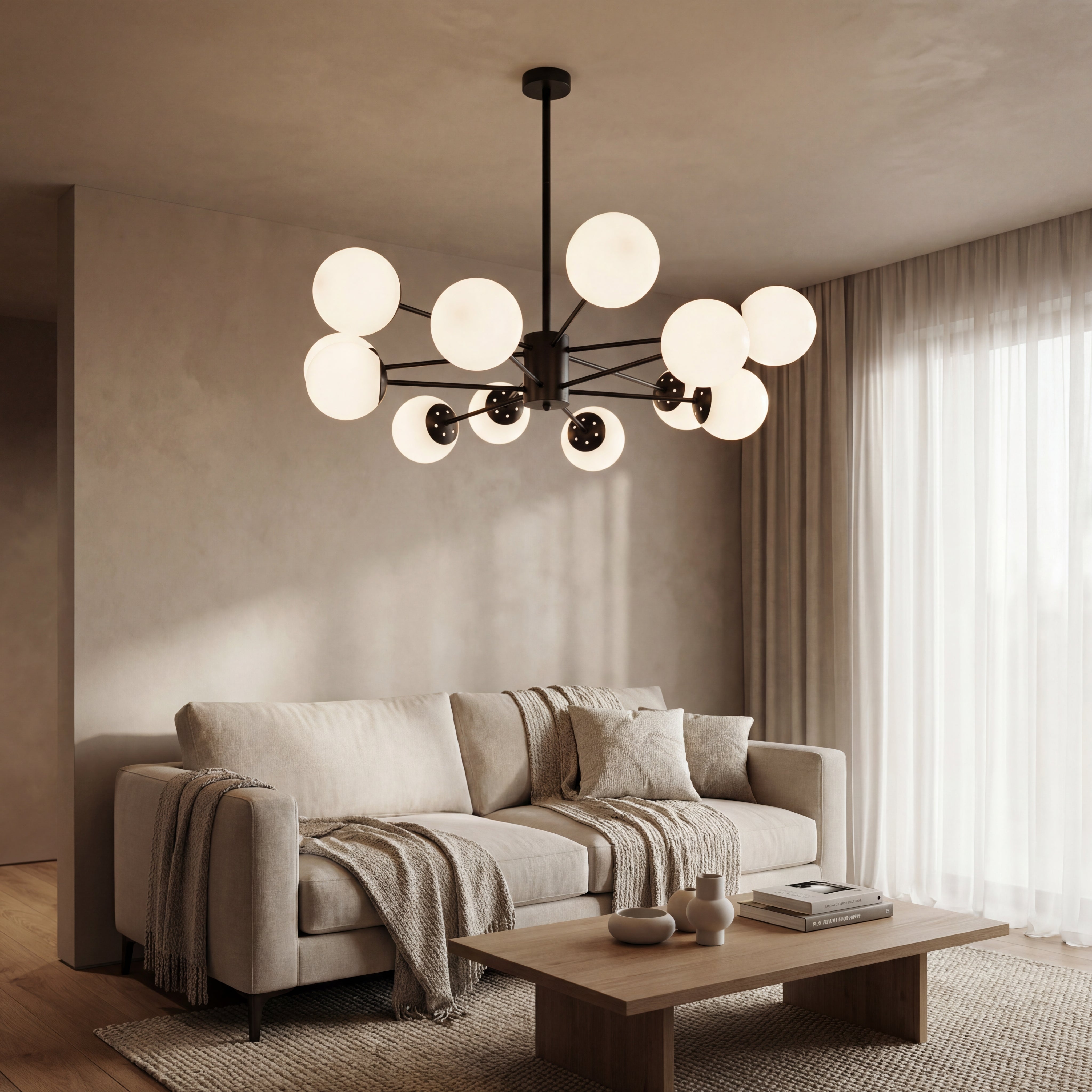 LUSTRA ASTRA NEGRU 12XE27 120W 900X680mm