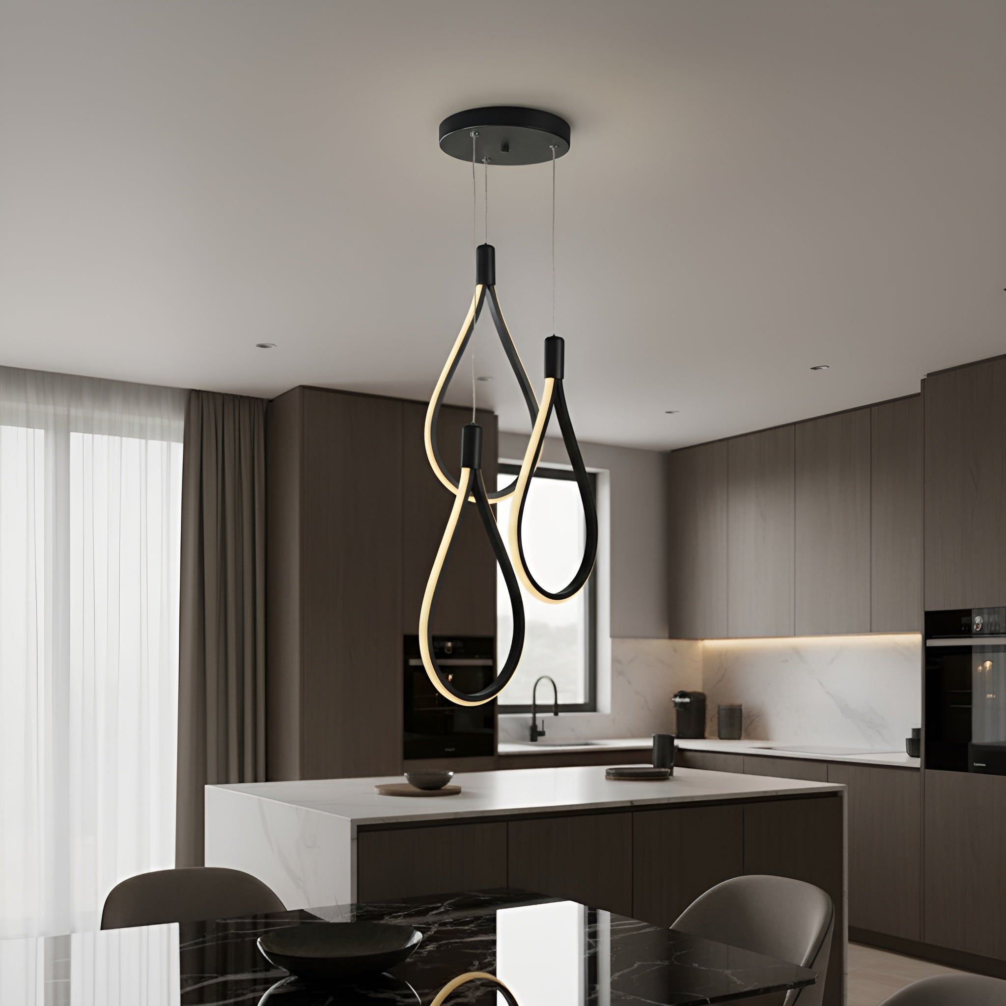 CANDELABRU LED TREND NEGRU 72W/5760lm 3000K-6500K