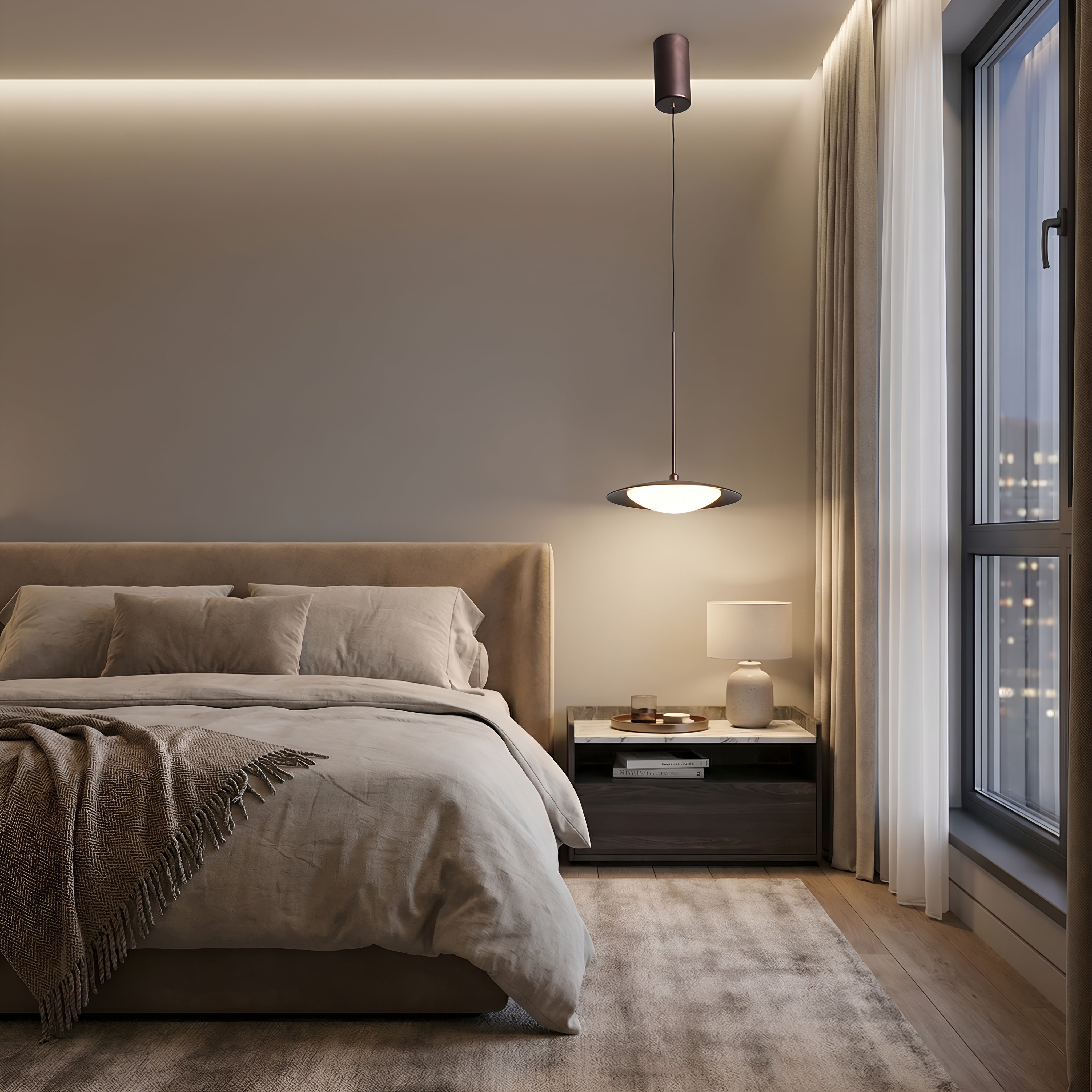 Lustra led Ara cafenie 8W/750LM 3000K-6500K