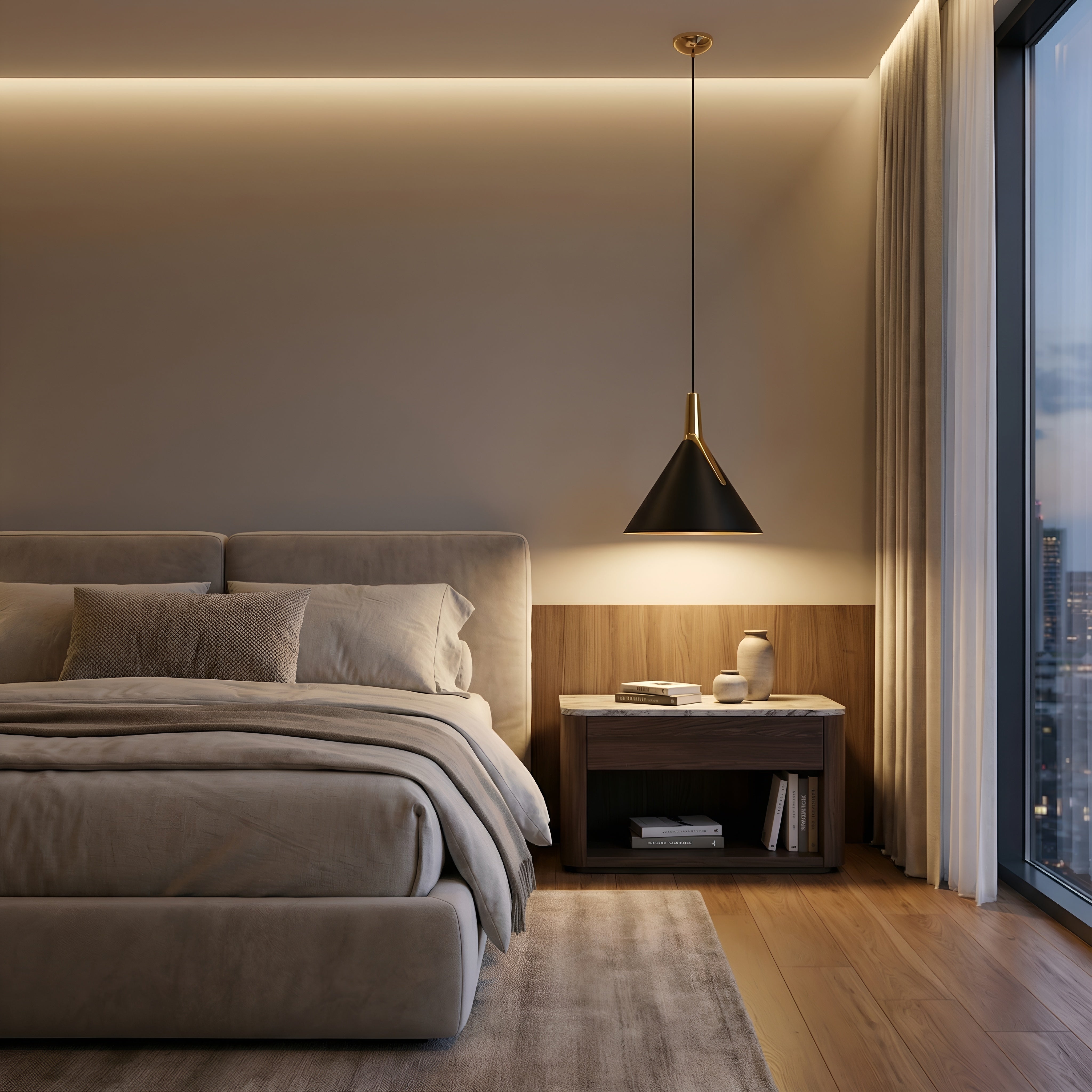 Lustra led Sirius cafenie 8W/630LM 3000K-6500K