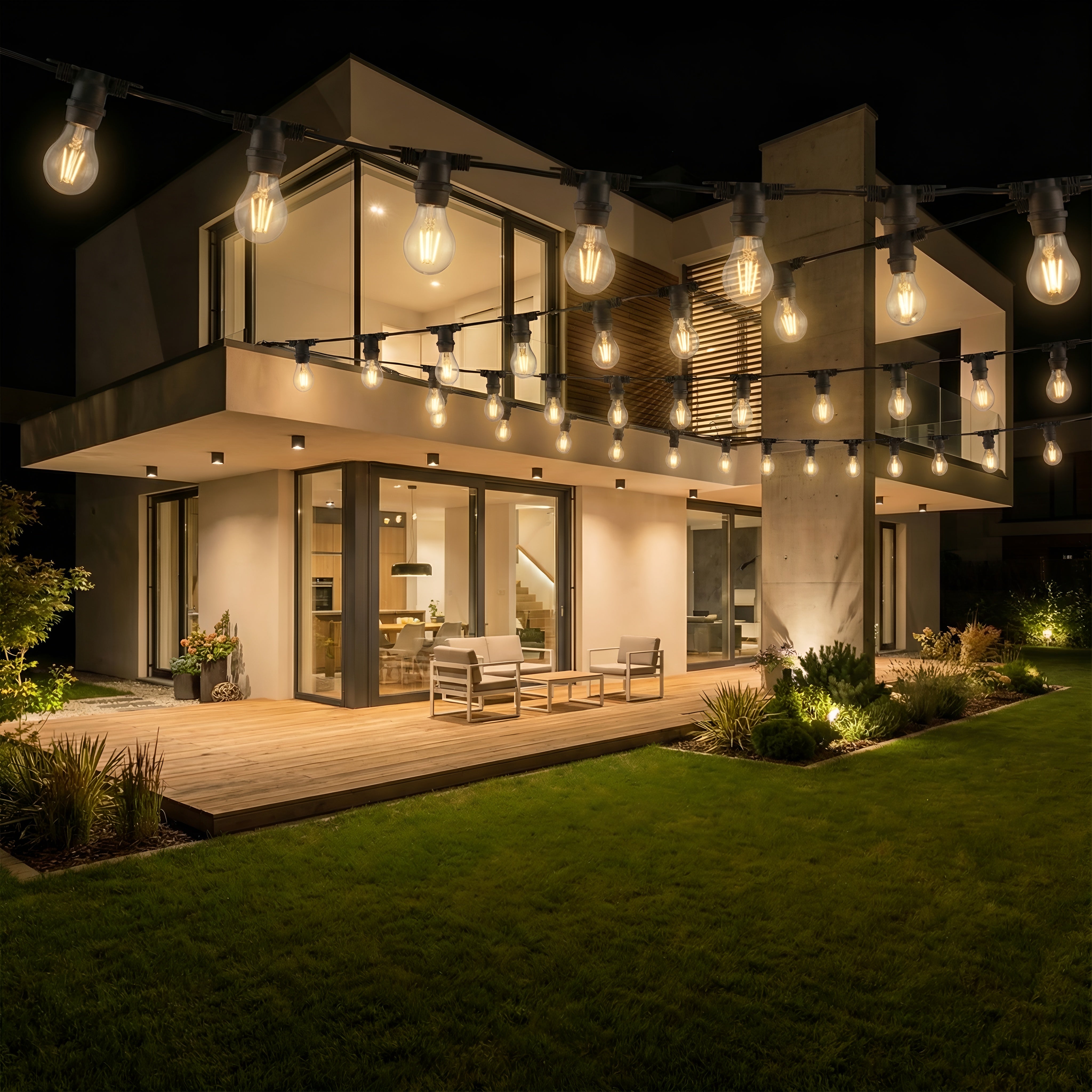 Ghirlanda luminoasa, 20m, interconectabil, E27, IP65, 20m