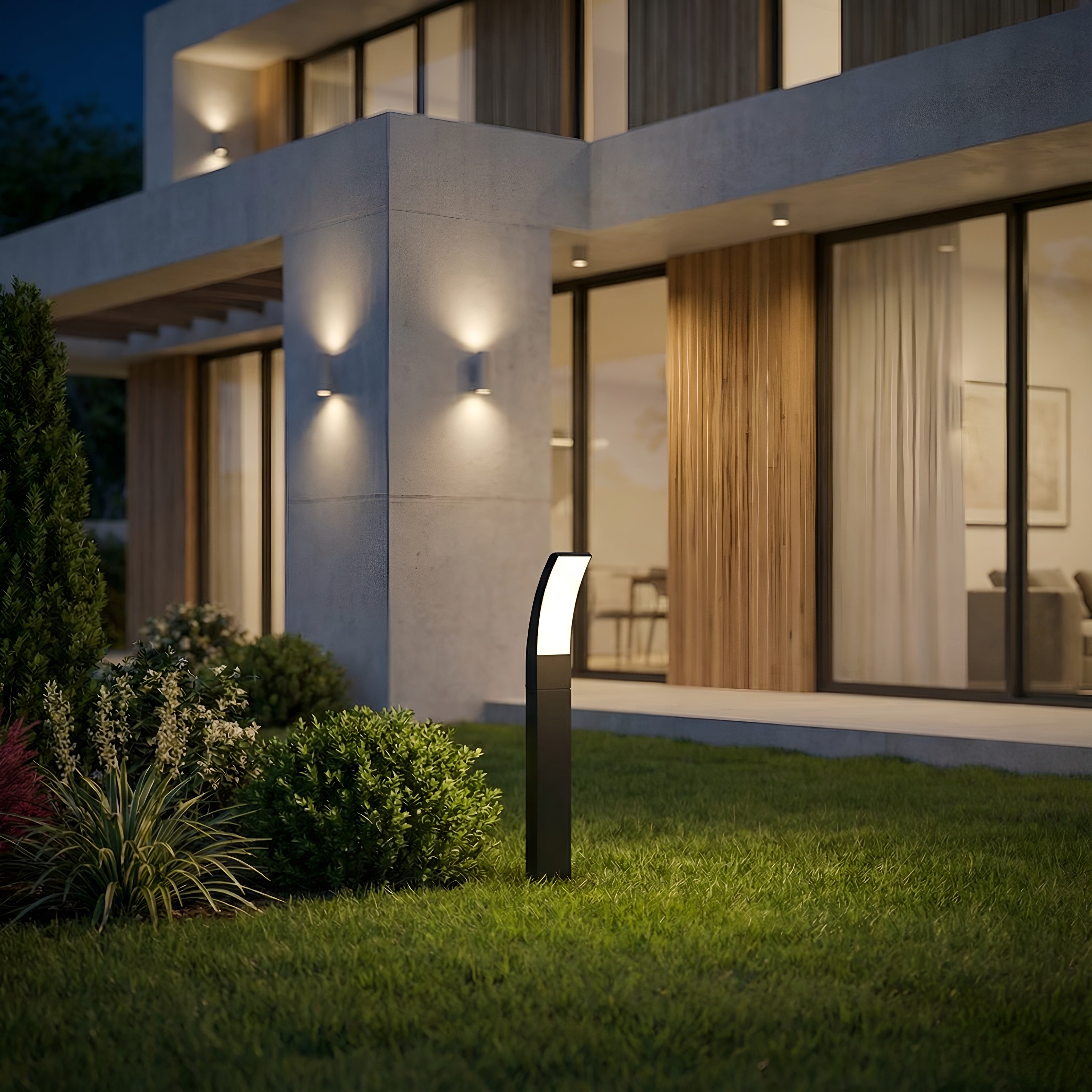 STALP LED EXTERIOR NEGRU 12W/700LM/3000K IP65 230V 600x110x80MM