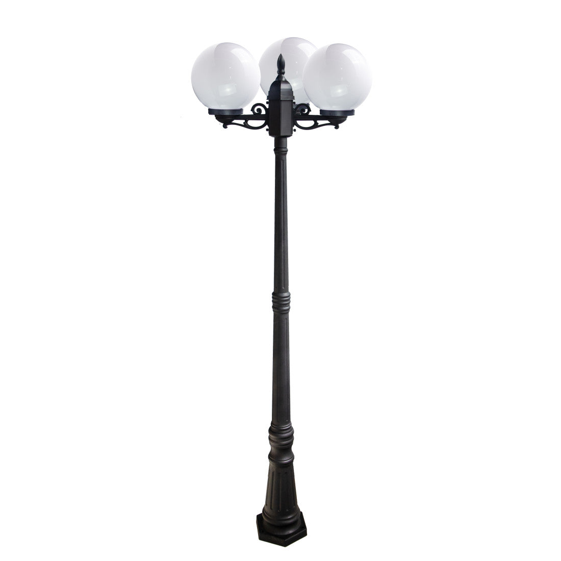 STALP ILUMINAT EXTERIOR GLOB NEGRU CU 3 BRATE 230V/40W/3*E27/IP44