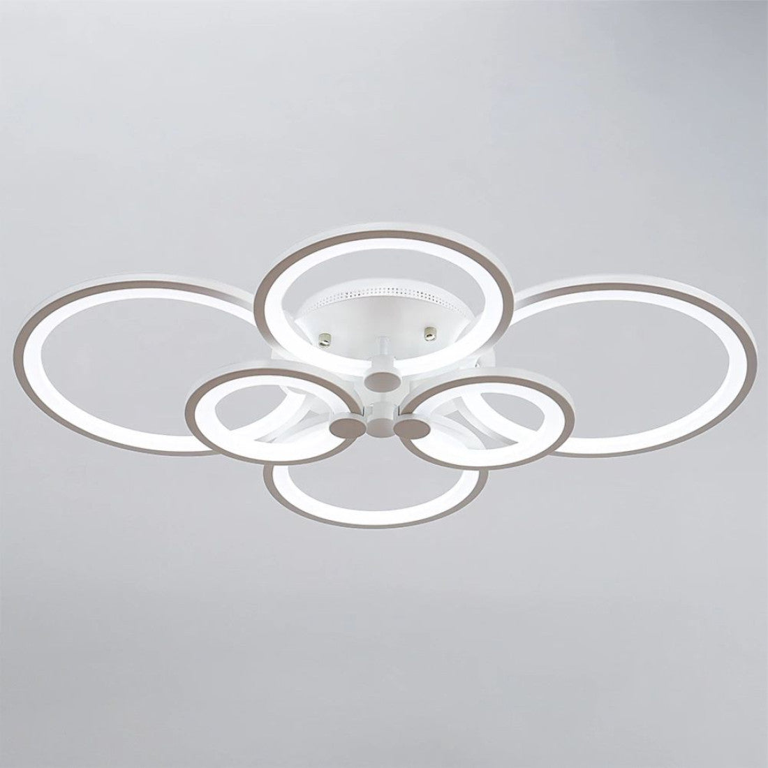 LUSTRA LED CERCURI 100W CU 6 BRATE 3 CULORI+IR 830mm x 140mm