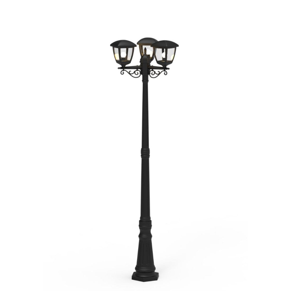 STALP ILUMINAT EXTERIOR CU 3 BRATE NEGRU 230V/40W/3*E27/IP44