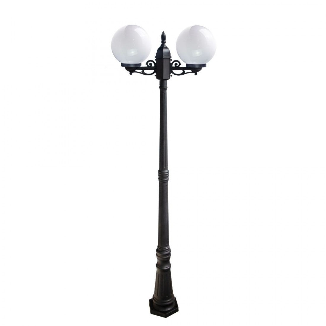 STALP ILUMINAT EXTERIOR GLOB NEGRU CU 2 BRATE 230V/40W/2*E27/IP44