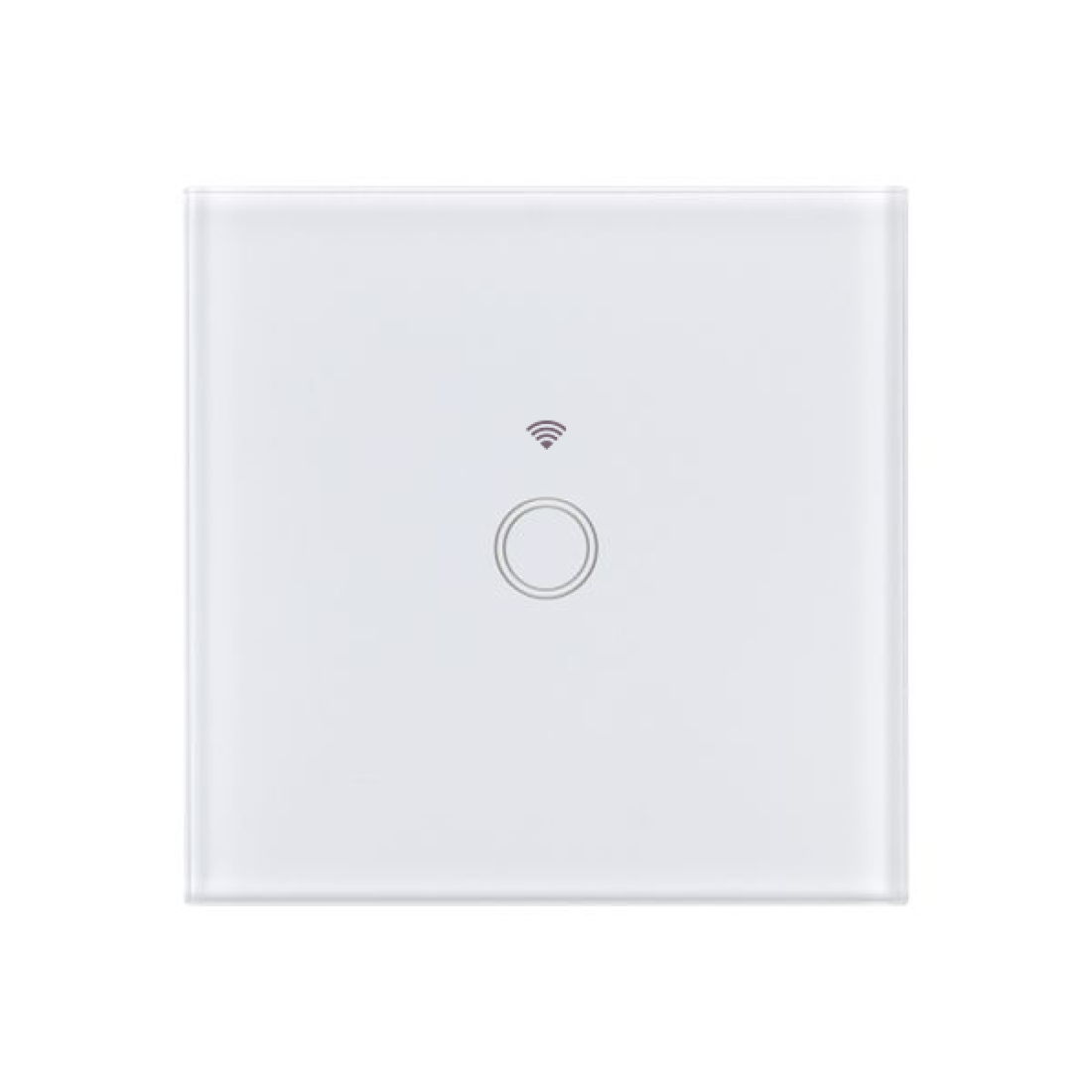 Intrerupator touch simplu WI-FI, sticla securizata, alb