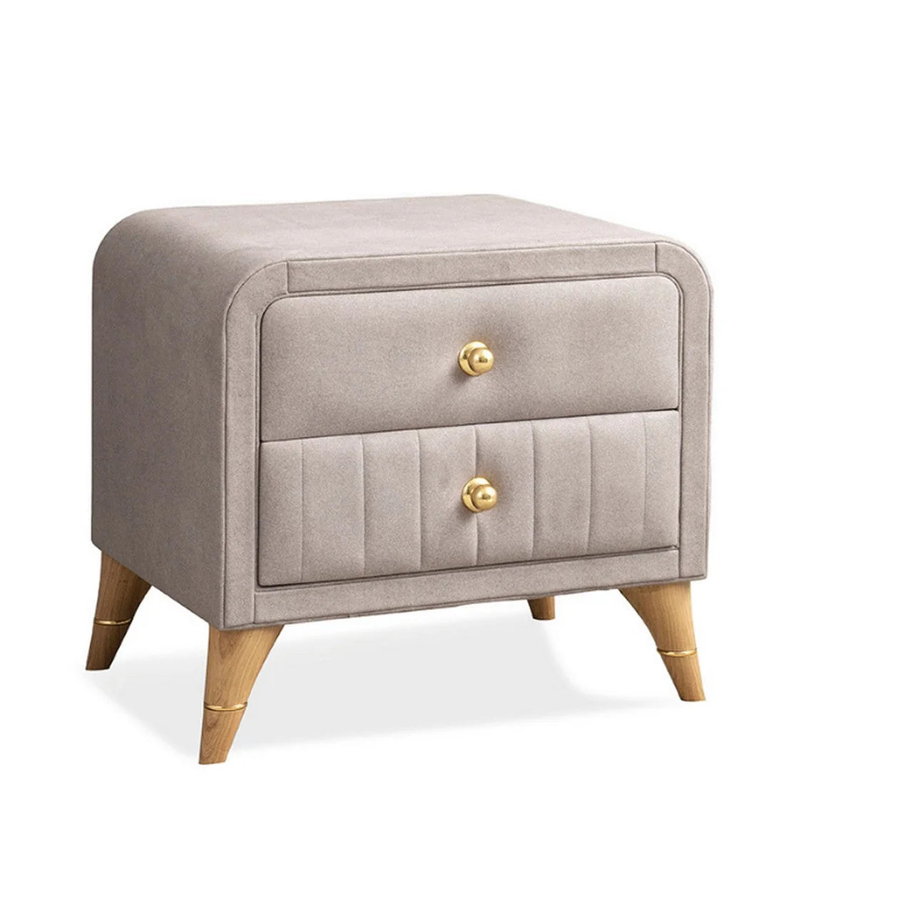 Noptiera HARMONY, stofa catifelata grej - Wooly 70, 58x45x58 cm