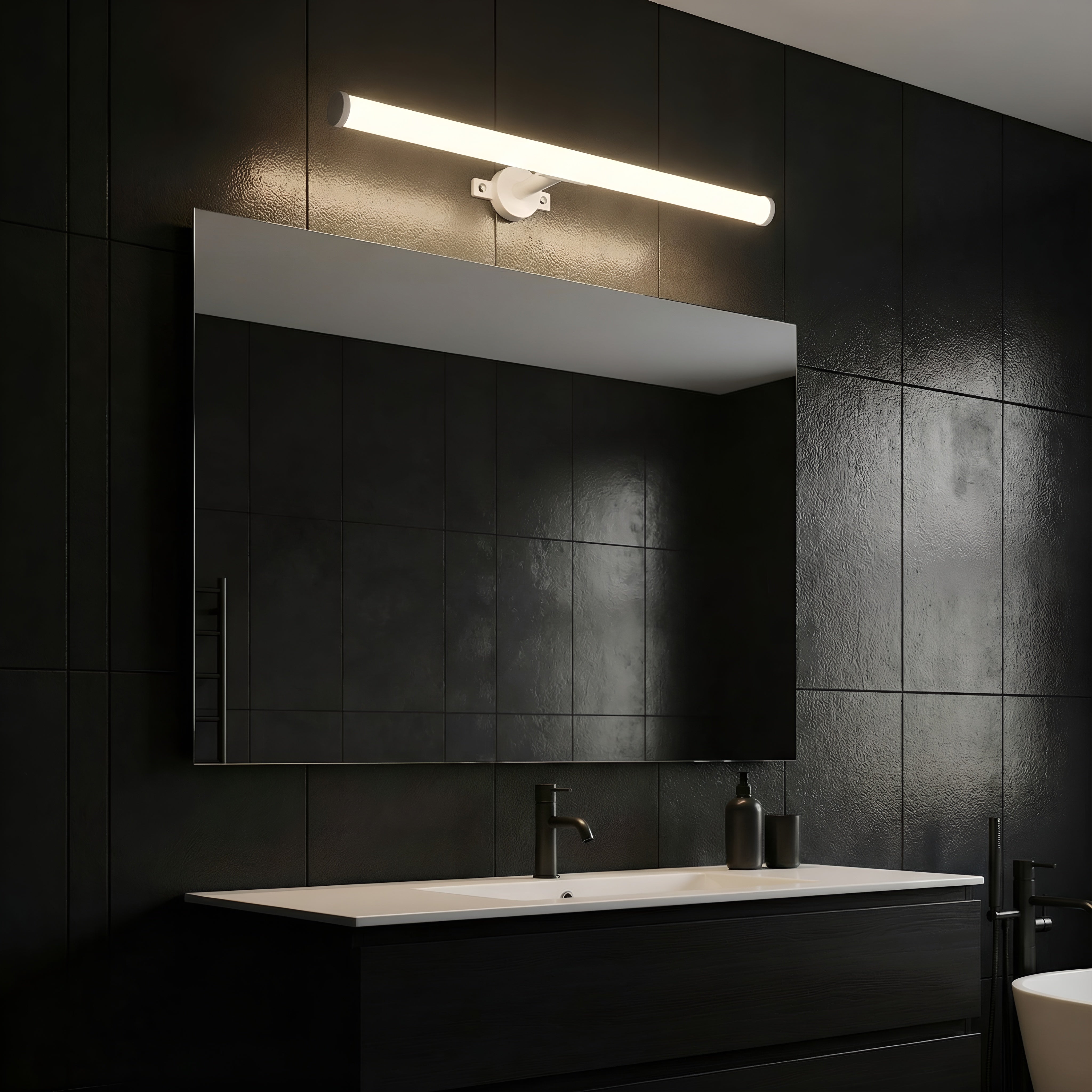 Corp LED baie alb, 6W, 6500K, lumina rece, cu protectie IP44, 400mm