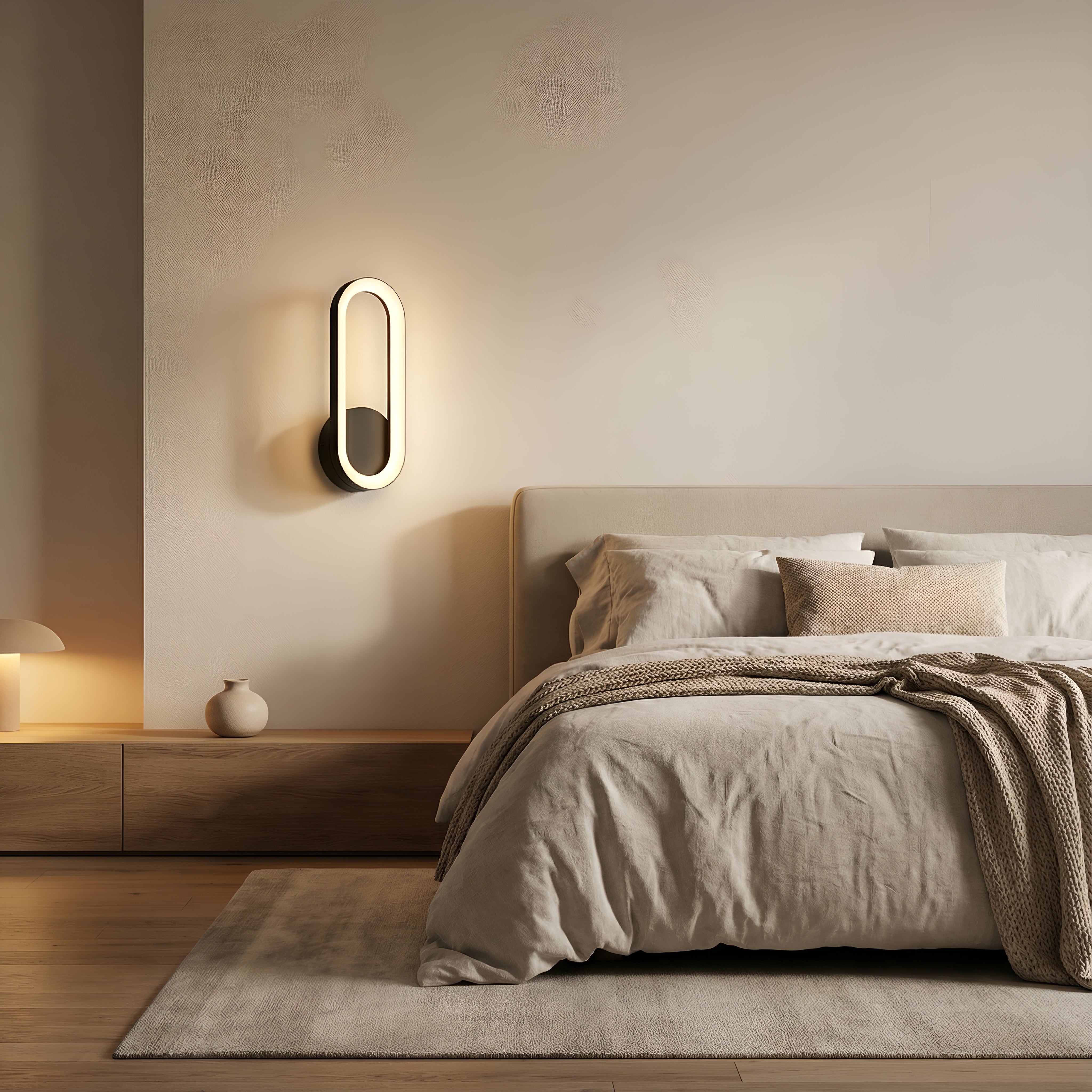 APLICA LED PERETE JADE 12W 950LM 3000K NEGRU 300*133*33MM