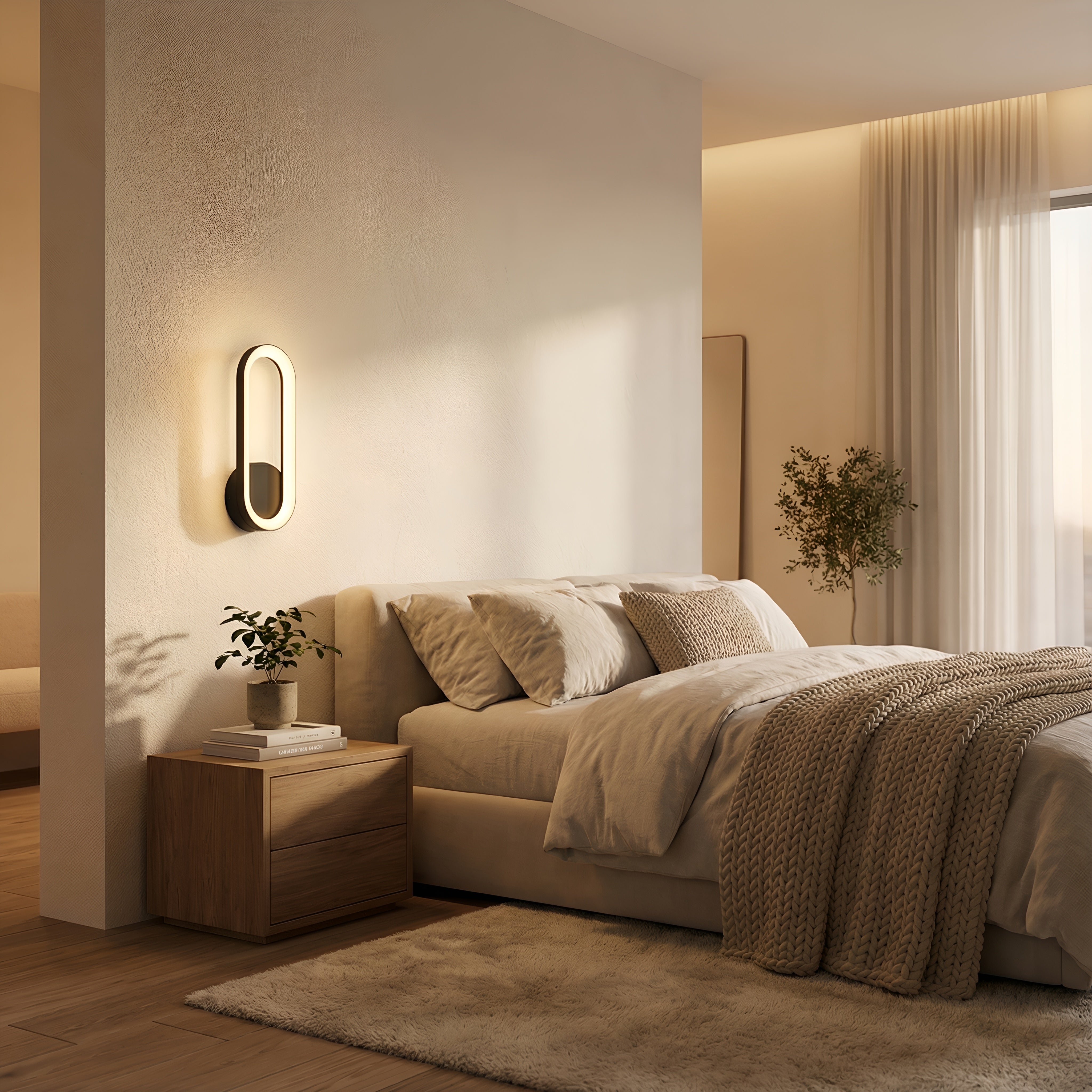 APLICA LED PERETE JADE 12W 950LM 3000K NEGRU 300*133*33MM