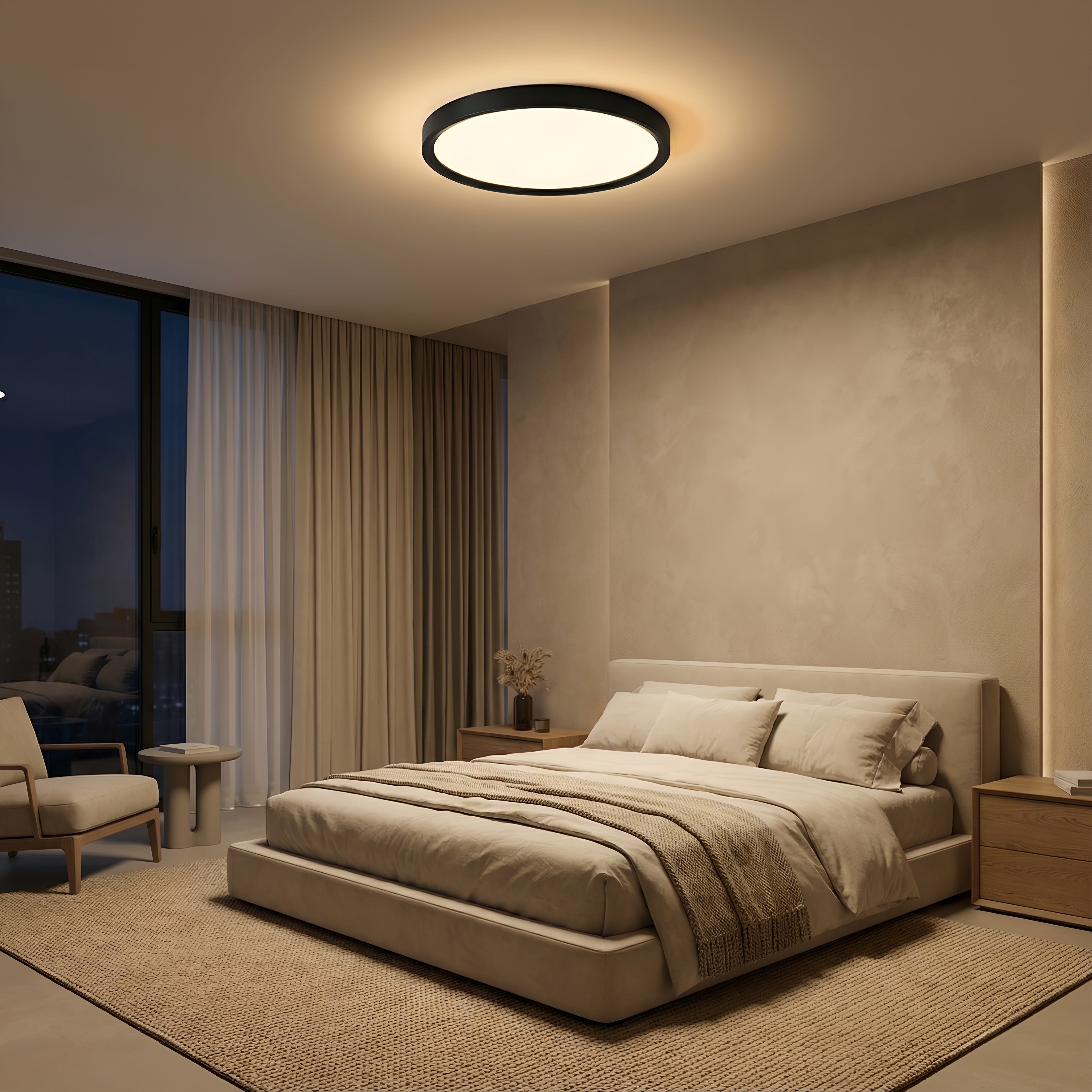 Plafoniera led VERSA IP40 Rama Neagra Fi500, 40W