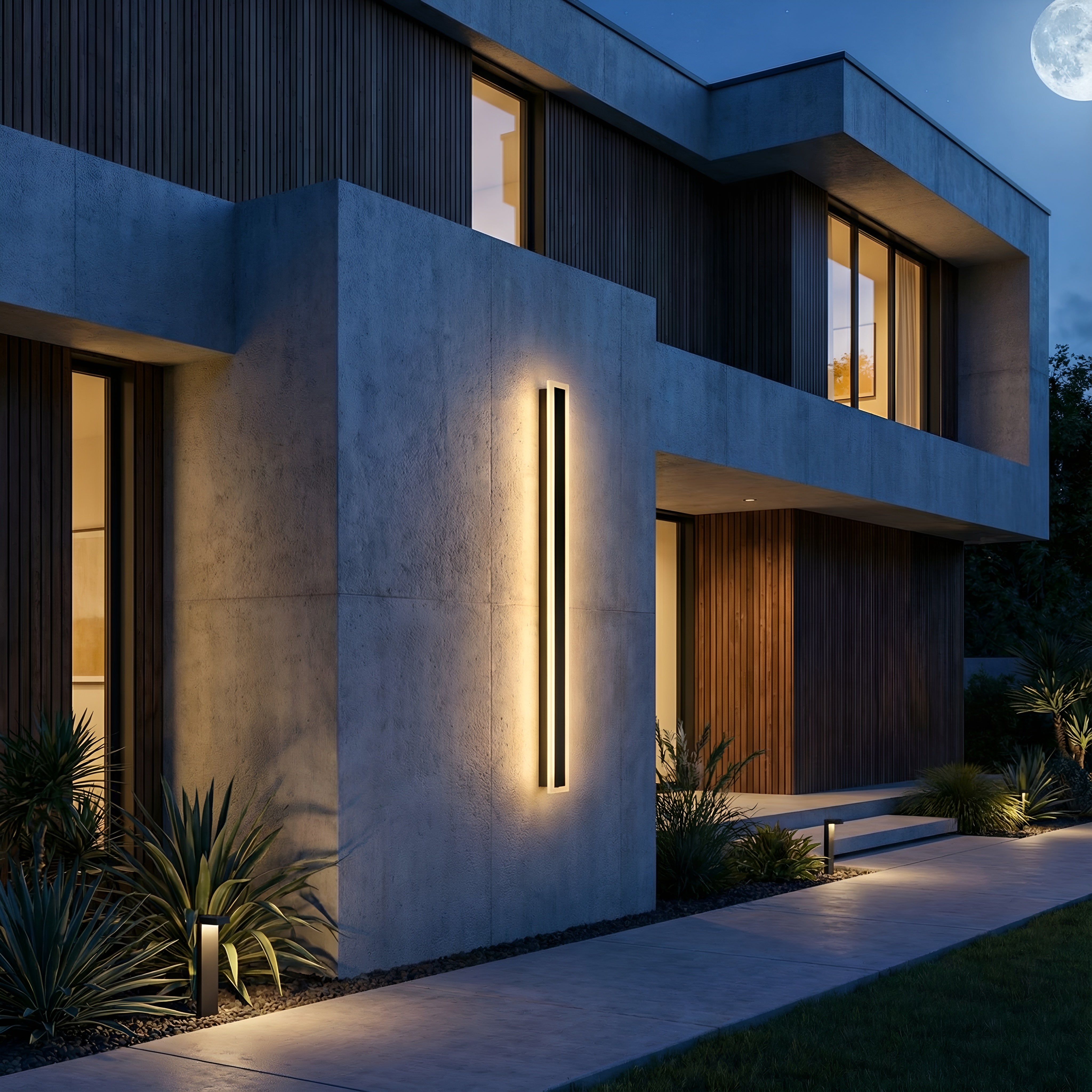 Aplica led liniara de perete neagra 35W/1700LM/3000K - 1200mm