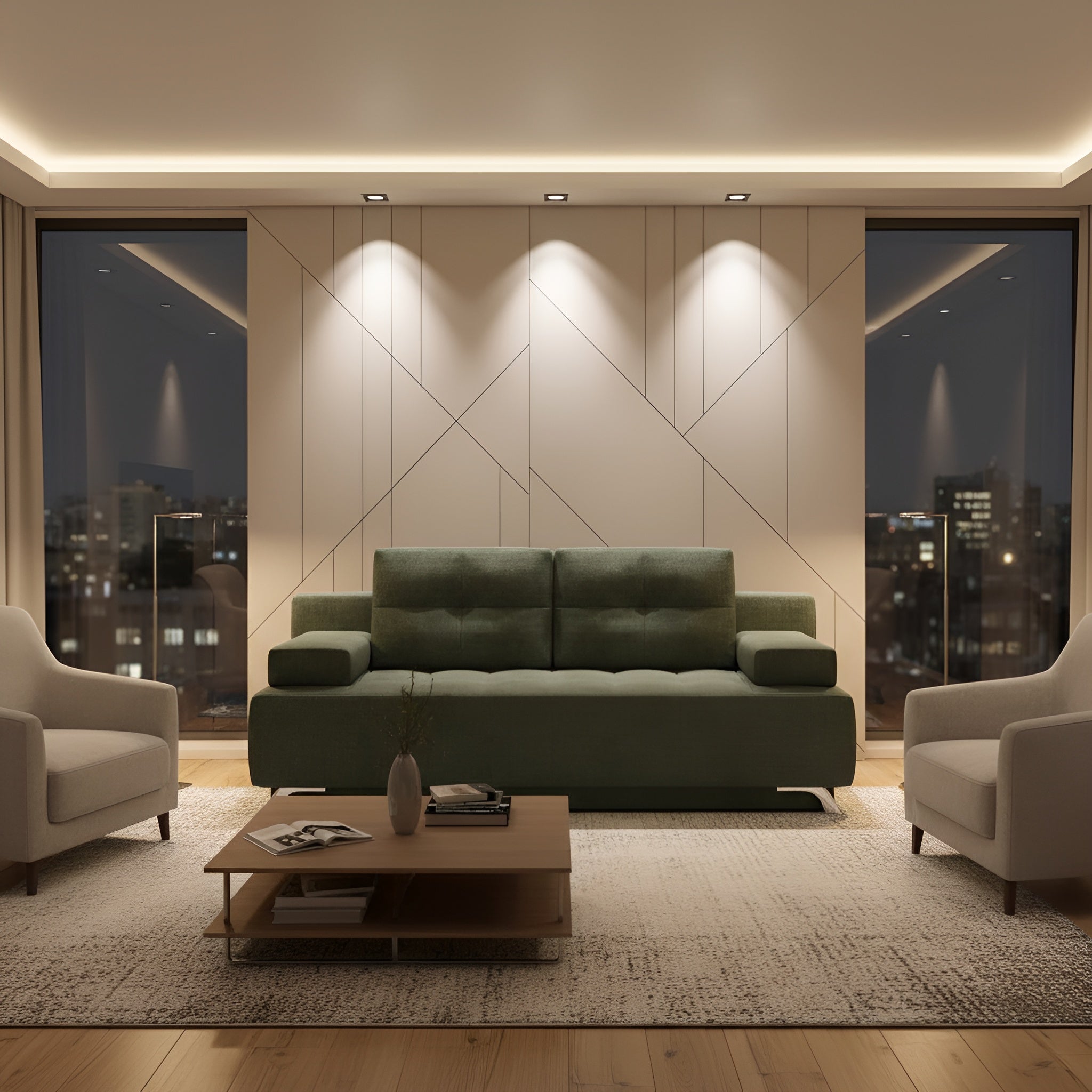 Canapea extensibila OSLO, stofa catifelata albastru - Salvador 11, cu lada depozitare, 197x94x90 cm