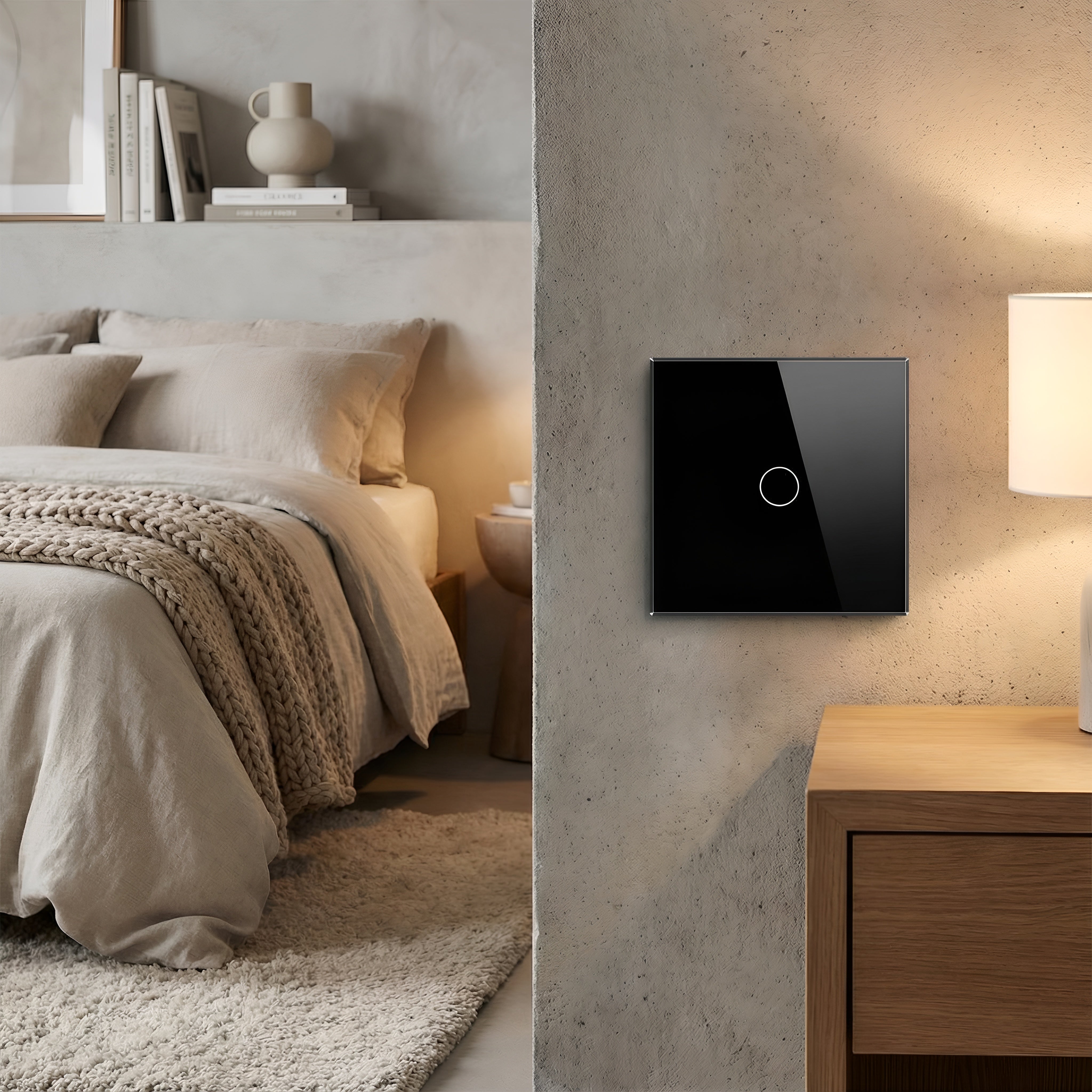 Intrerupator touch cap scara, negru