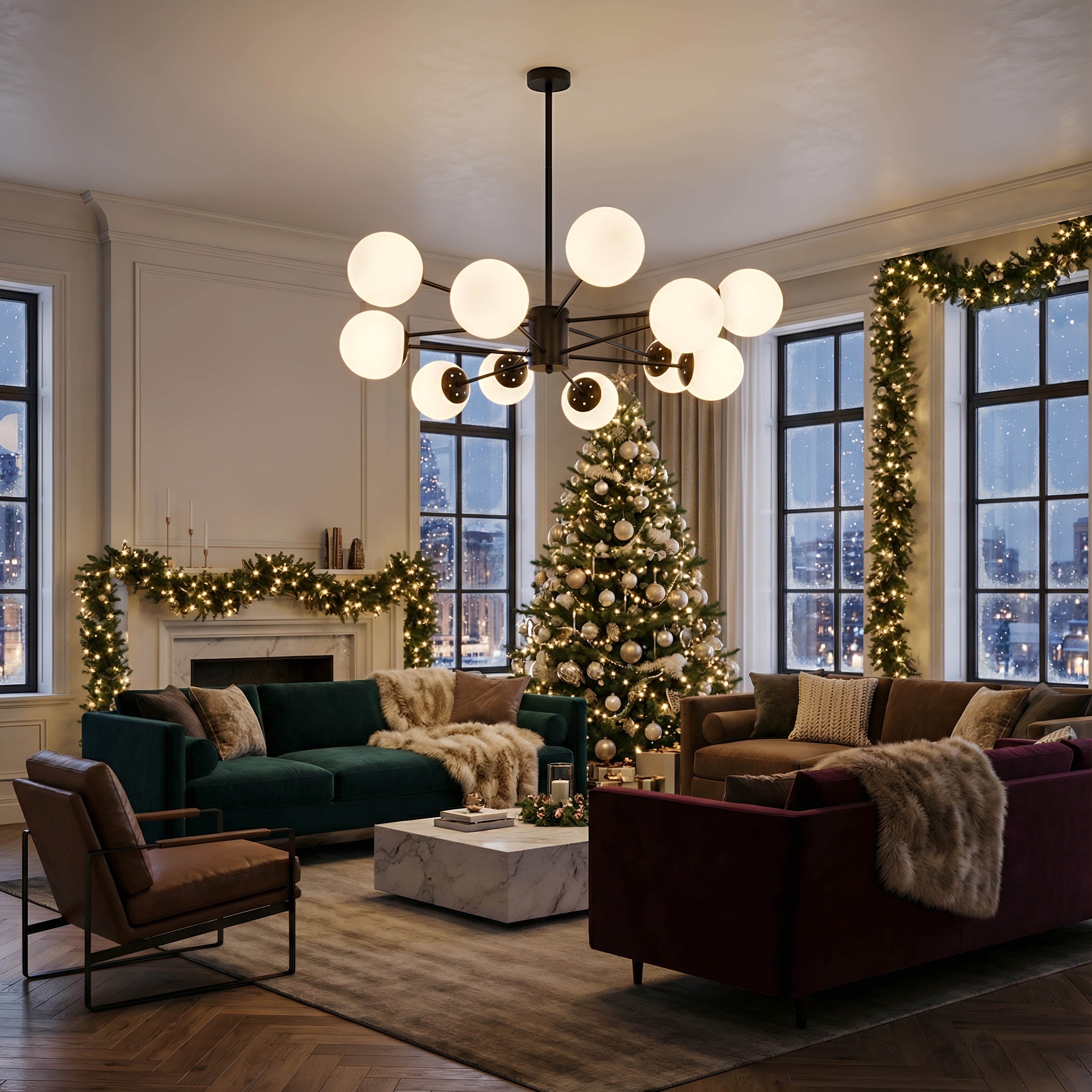 LUSTRA ASTRA NEGRU 12XE27 120W 900X680mm