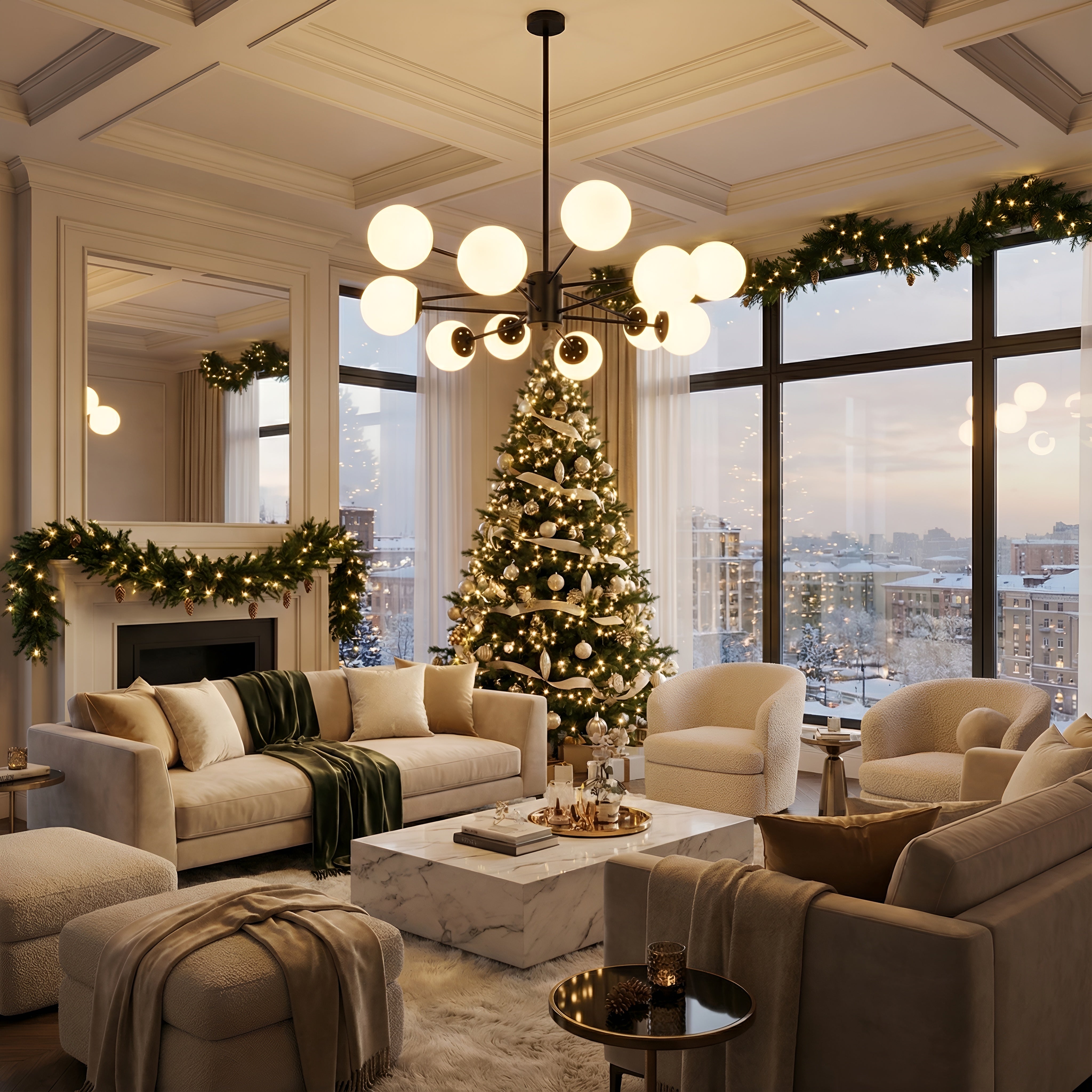 LUSTRA ASTRA NEGRU 12XE27 120W 900X680mm