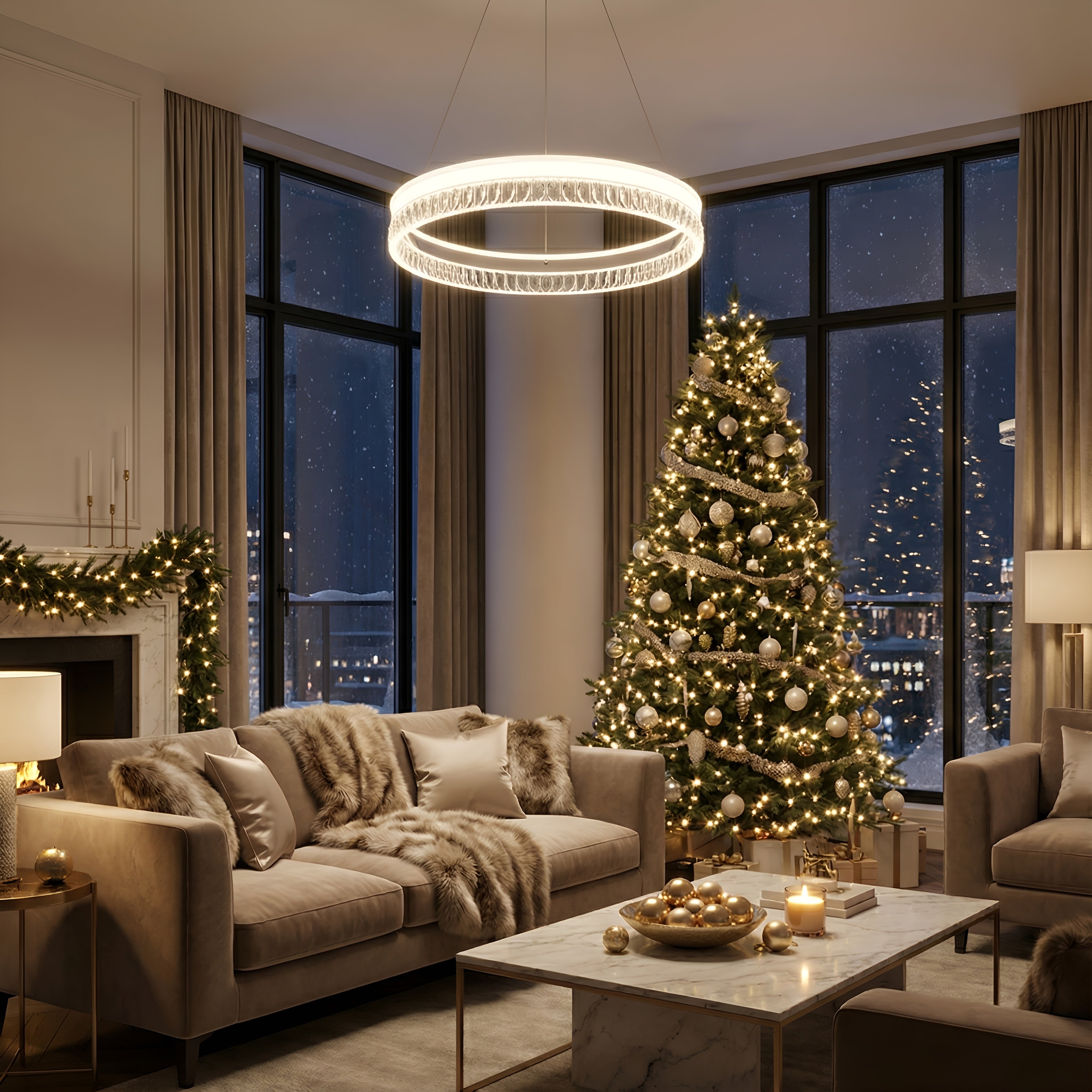 LUSTRA LED PAVO ALB 80W / 500X1200MM CU TELECOMANDA