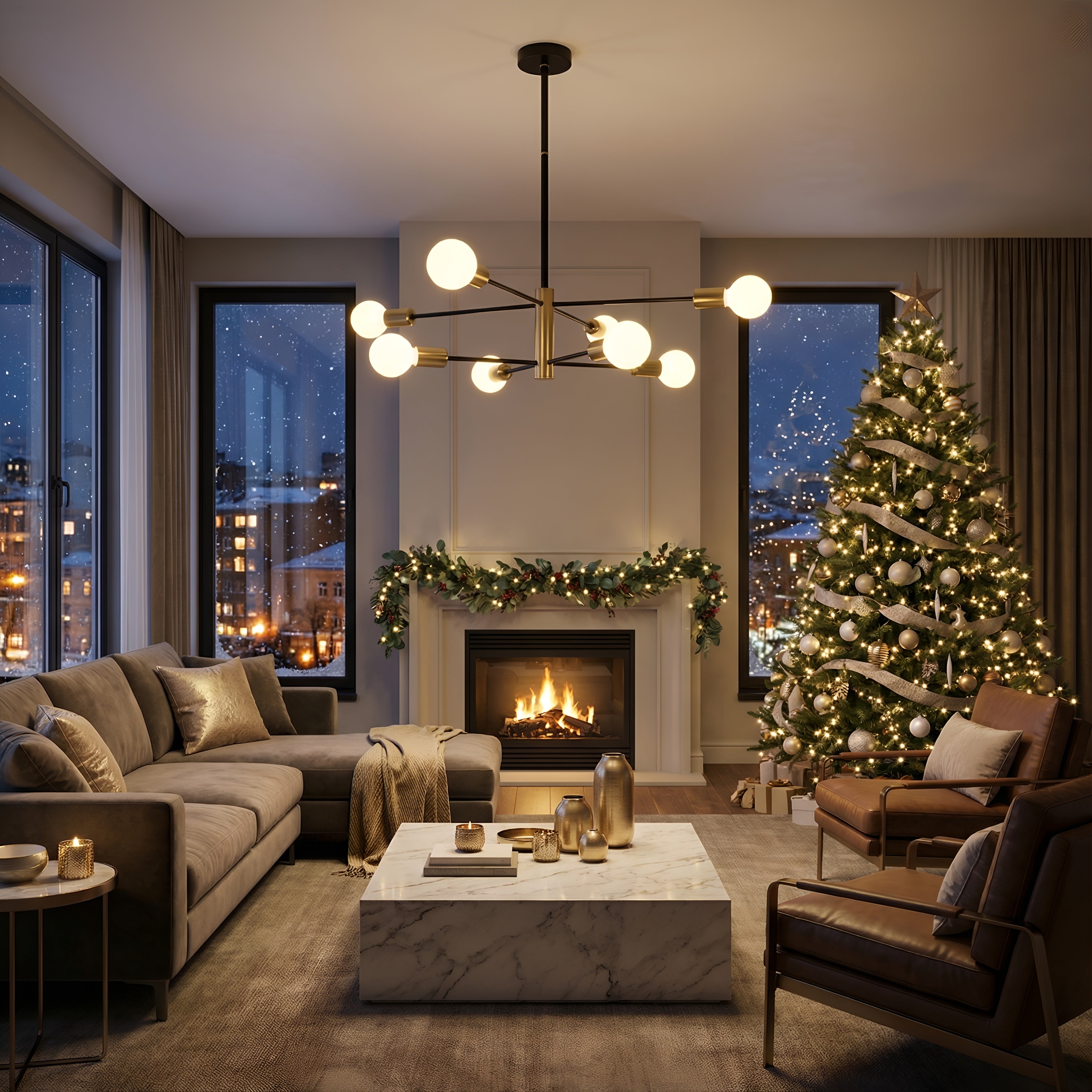 LUSTRA TAMIAS AURIU 8XE27 56W 820X720mm