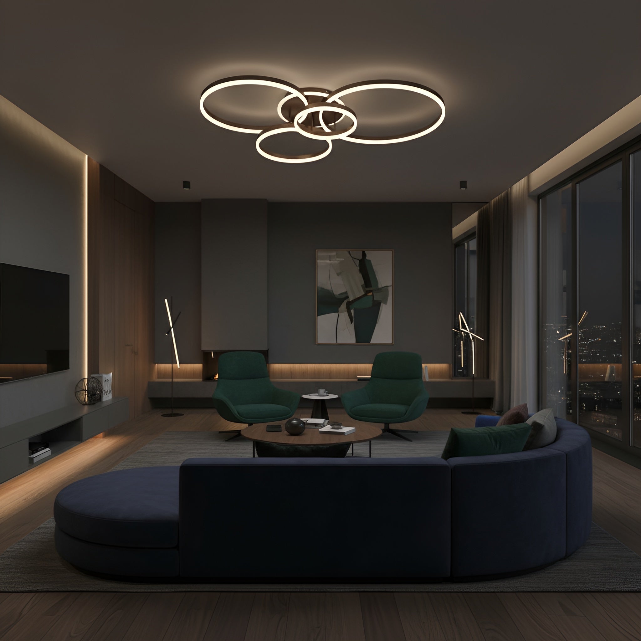 Lustra Led Dione 176w / cu Telecomanda 300+400+500+600mm