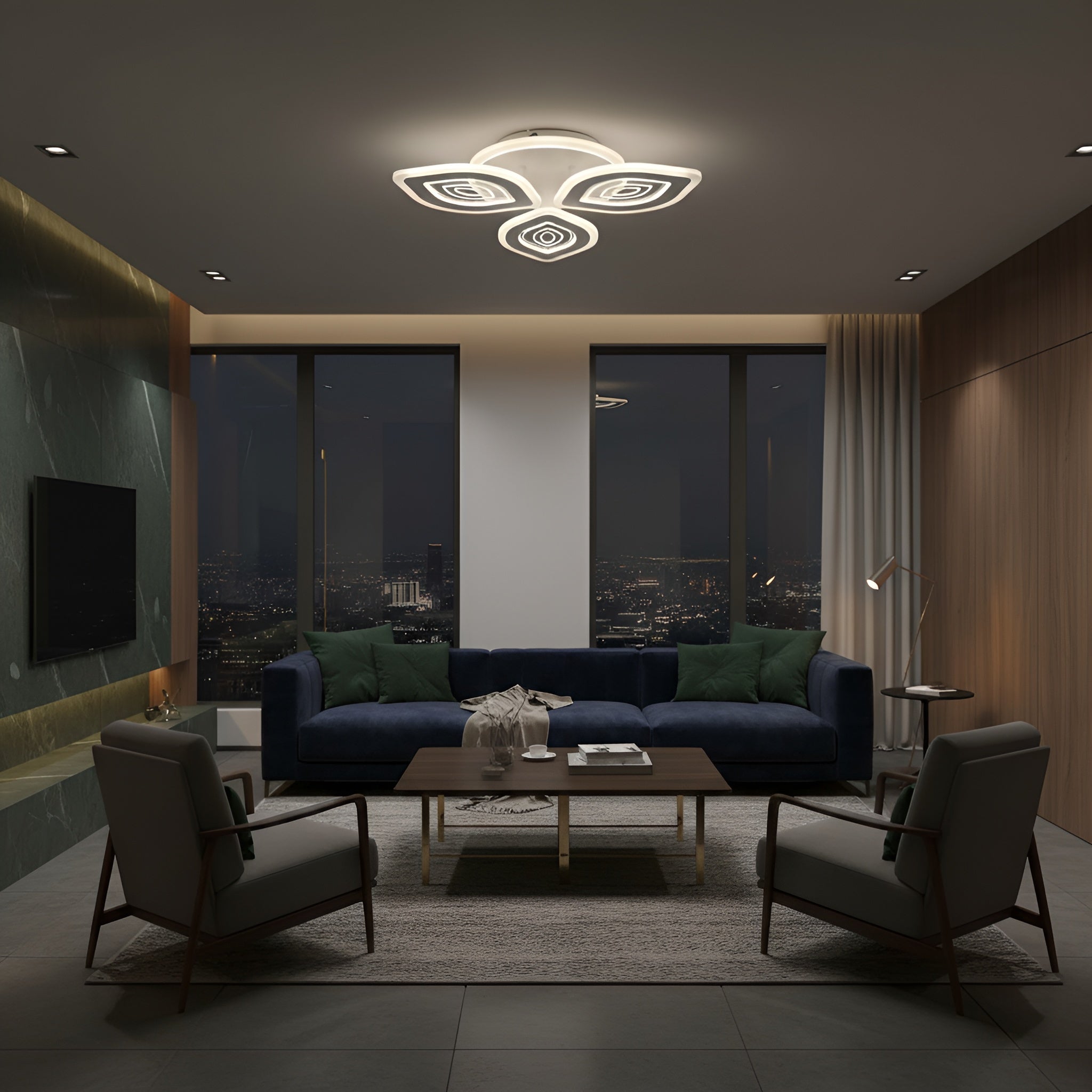 LUSTRA LED LIVING 50W 3 BRATE 3 CULORI+IR 480mm x 85