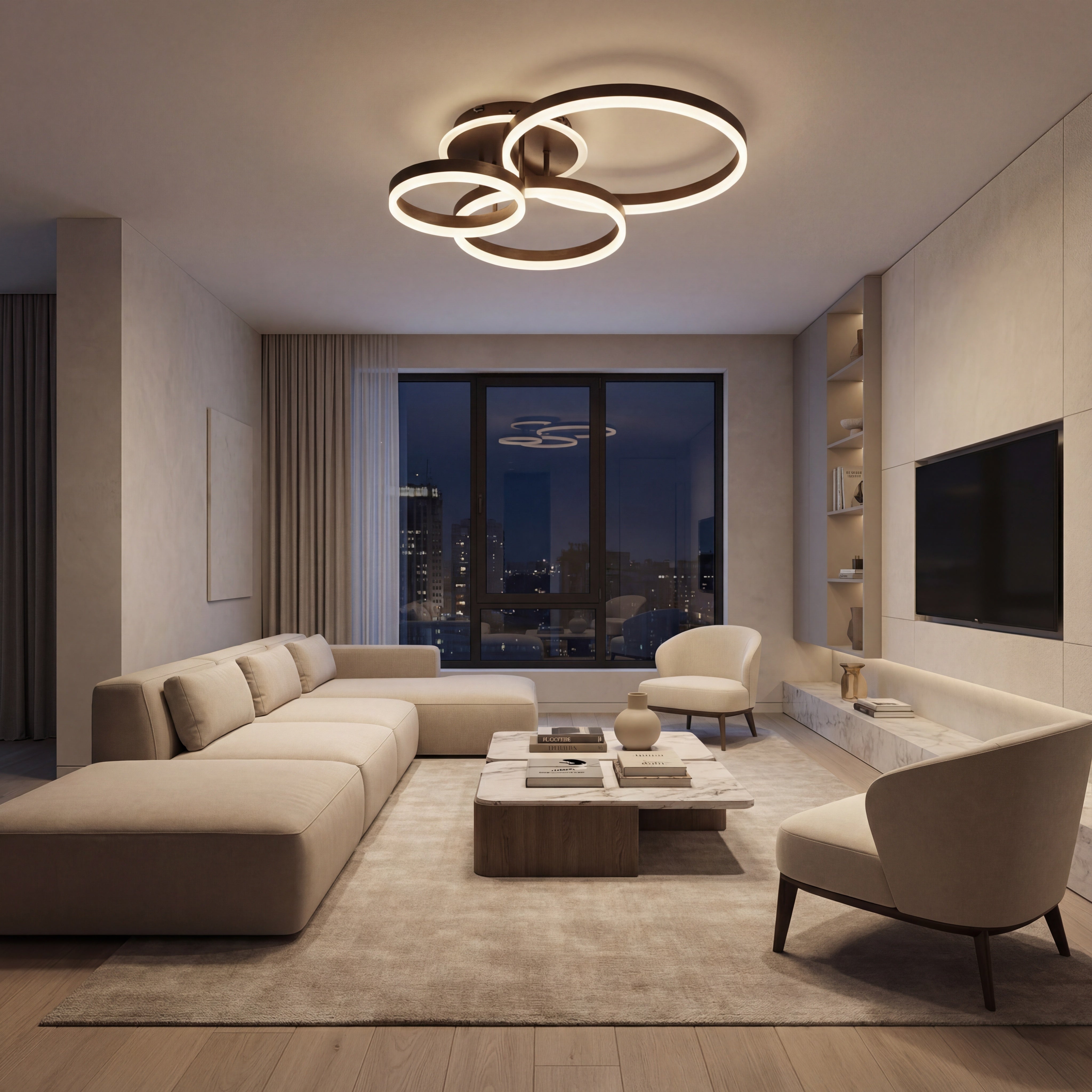 Lustra Led Eunomia 122w/5900lm cu Telecomanda 300+400+500mm