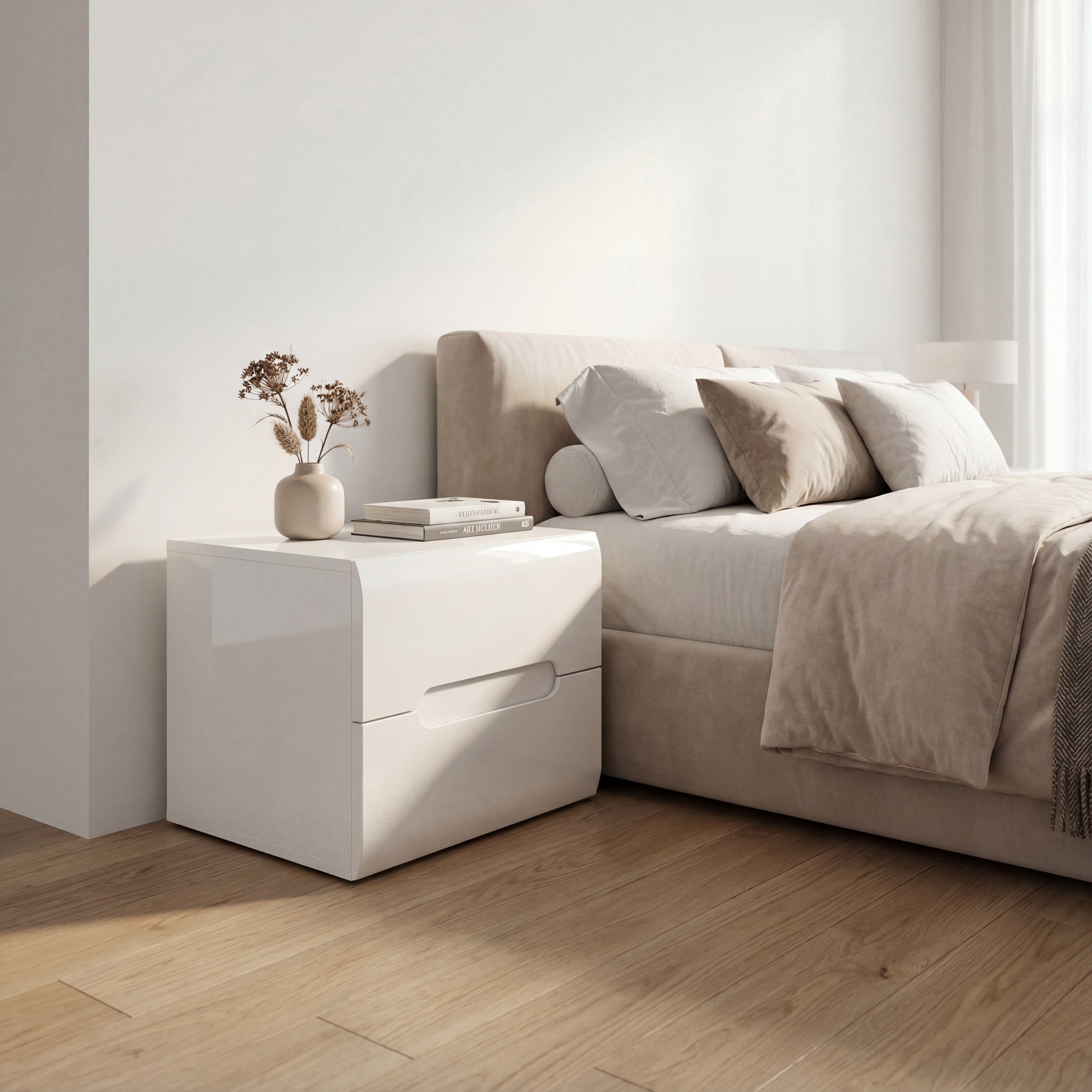 Noptiera AZTECA TRIO, alb, PAL, 50x41x43 cm