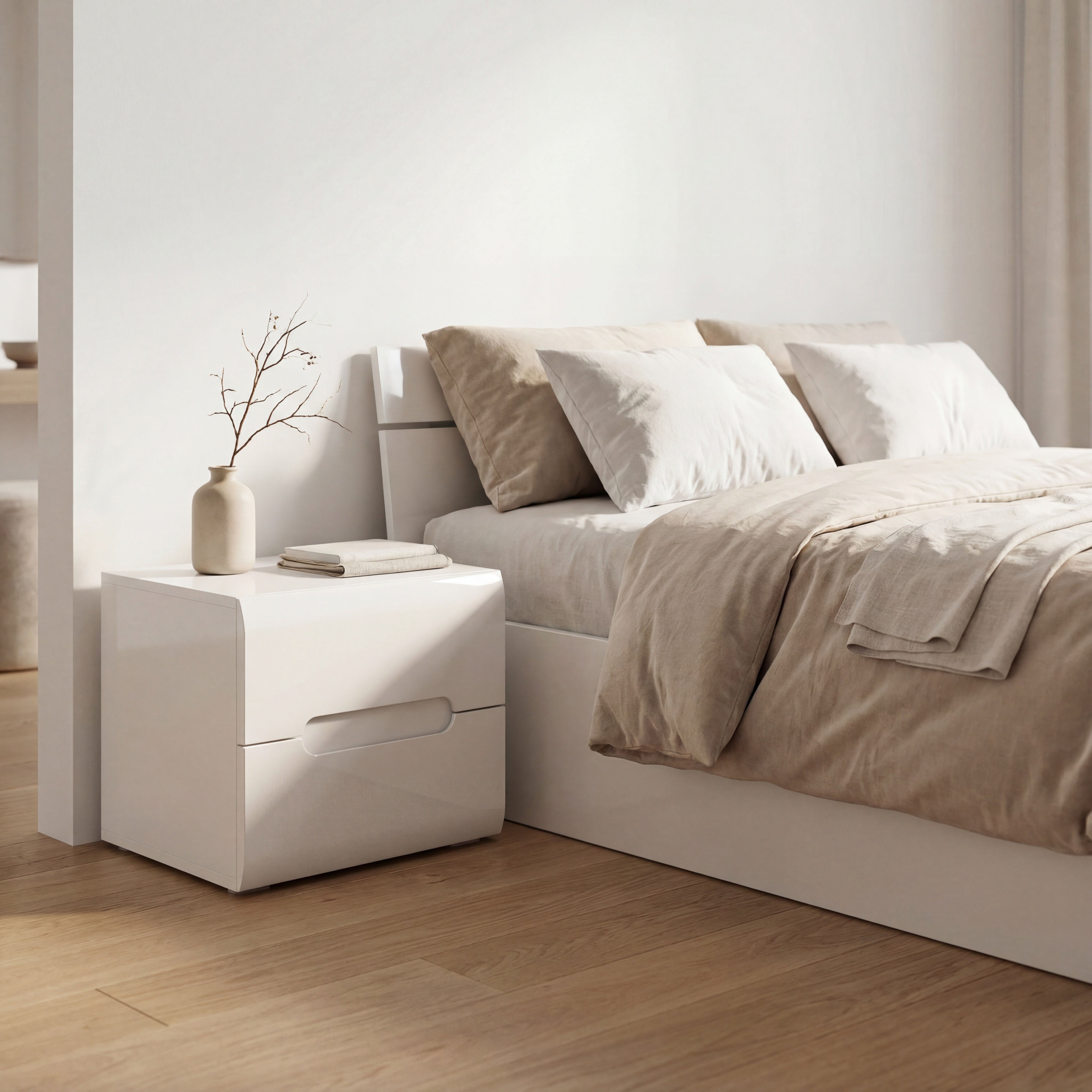 Noptiera AZTECA TRIO, alb, PAL, 50x41x43 cm