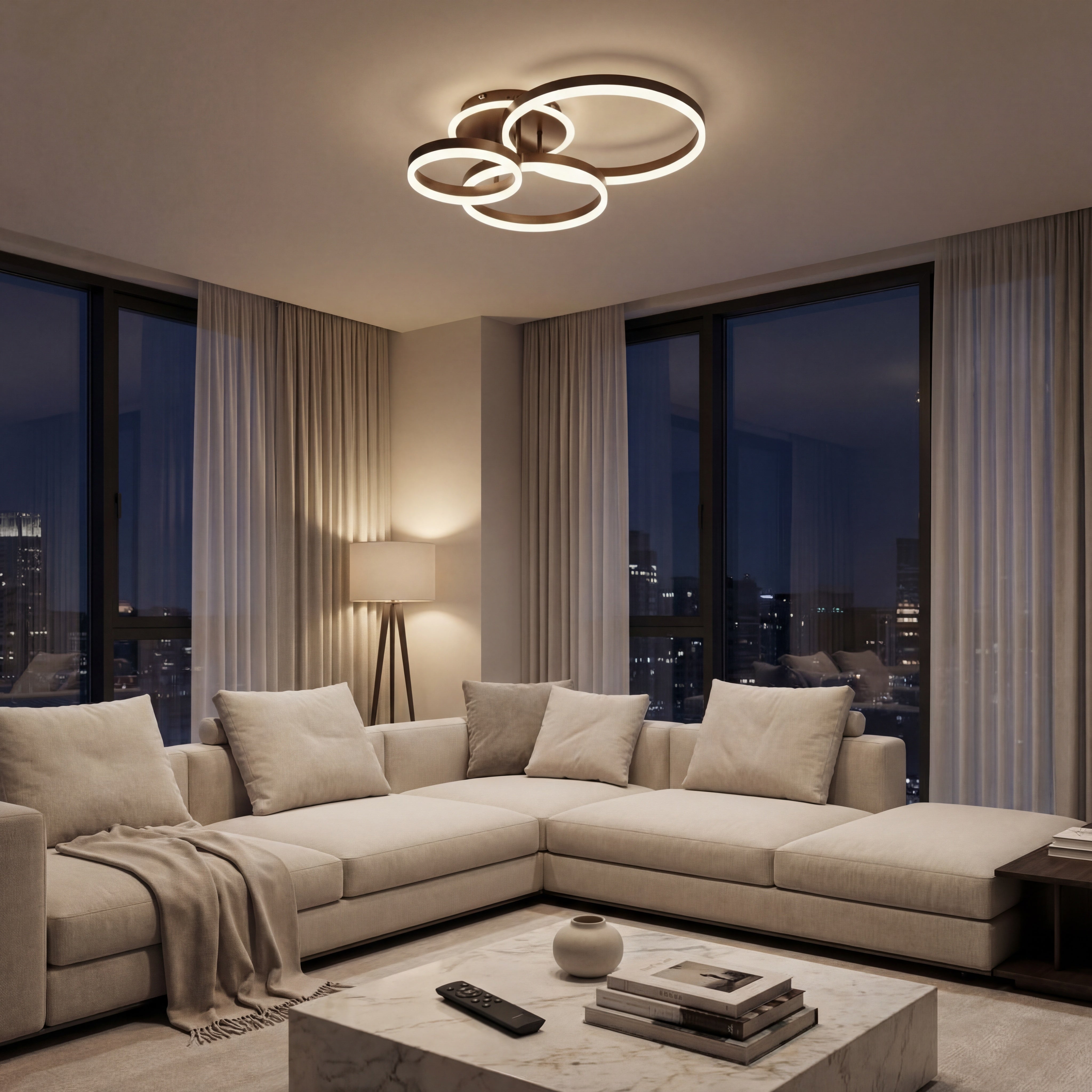 Lustra Led Eunomia 122w/5900lm cu Telecomanda 300+400+500mm