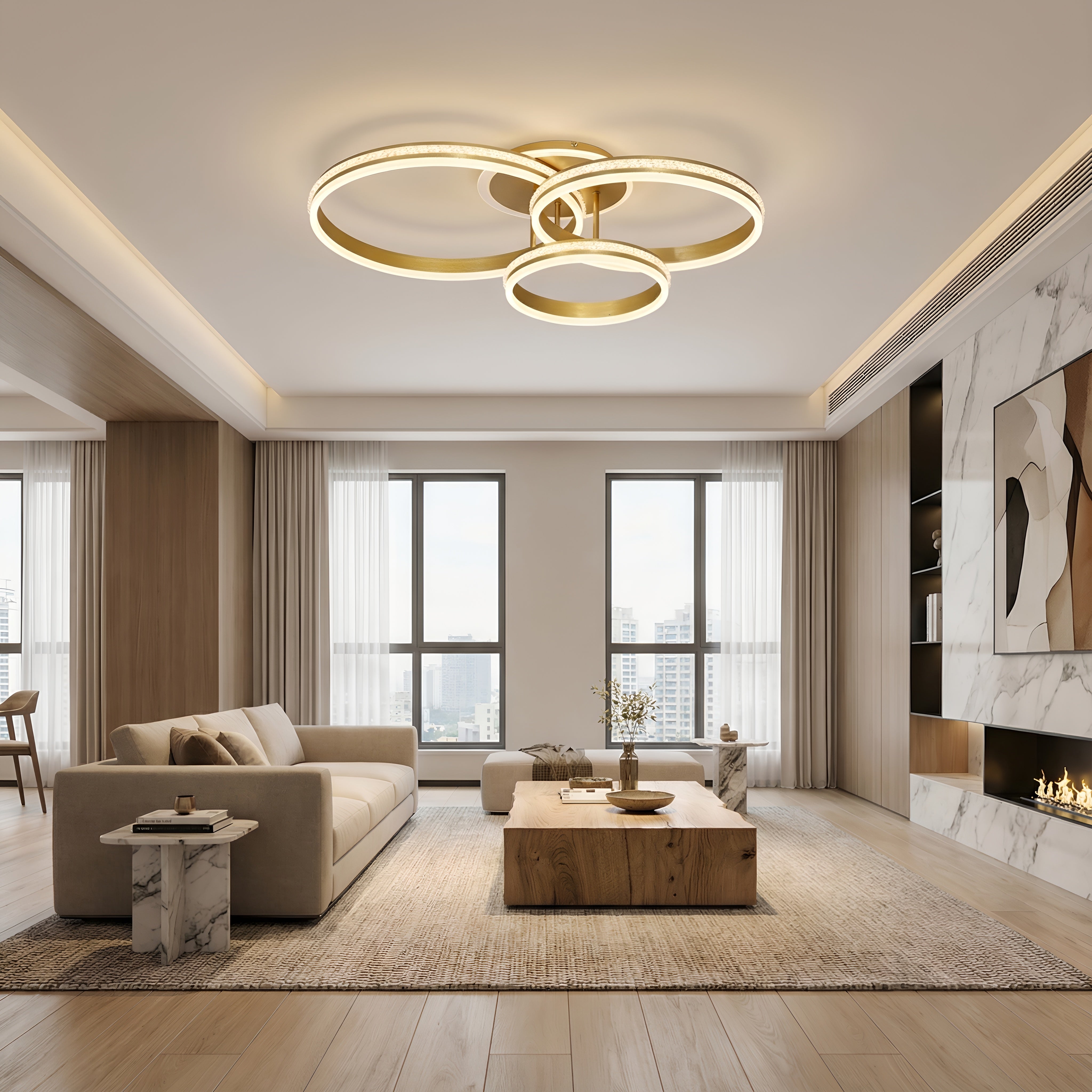 Lustra Led Hydra 160w/8000lm k cu Telecomanda 300+400+500mm