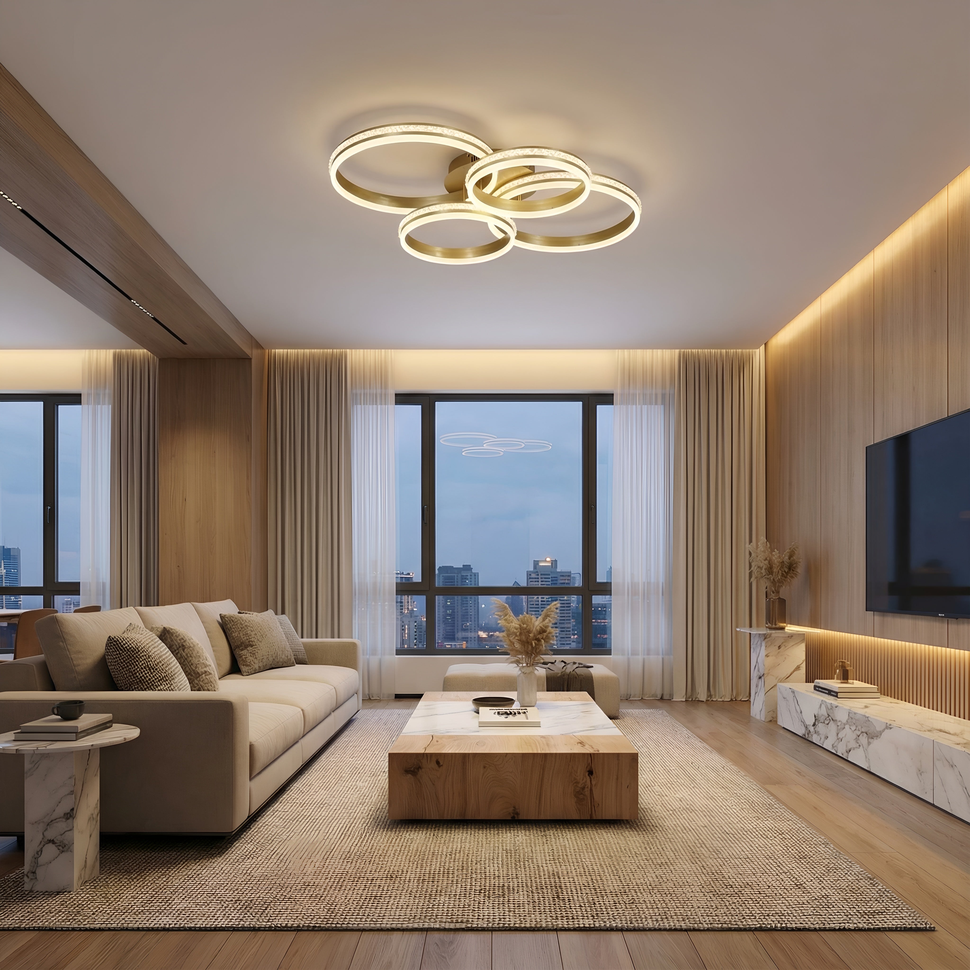 Lustra Led Hydra 234w/11600lm cu Telecomanda 2*300+2*400mm